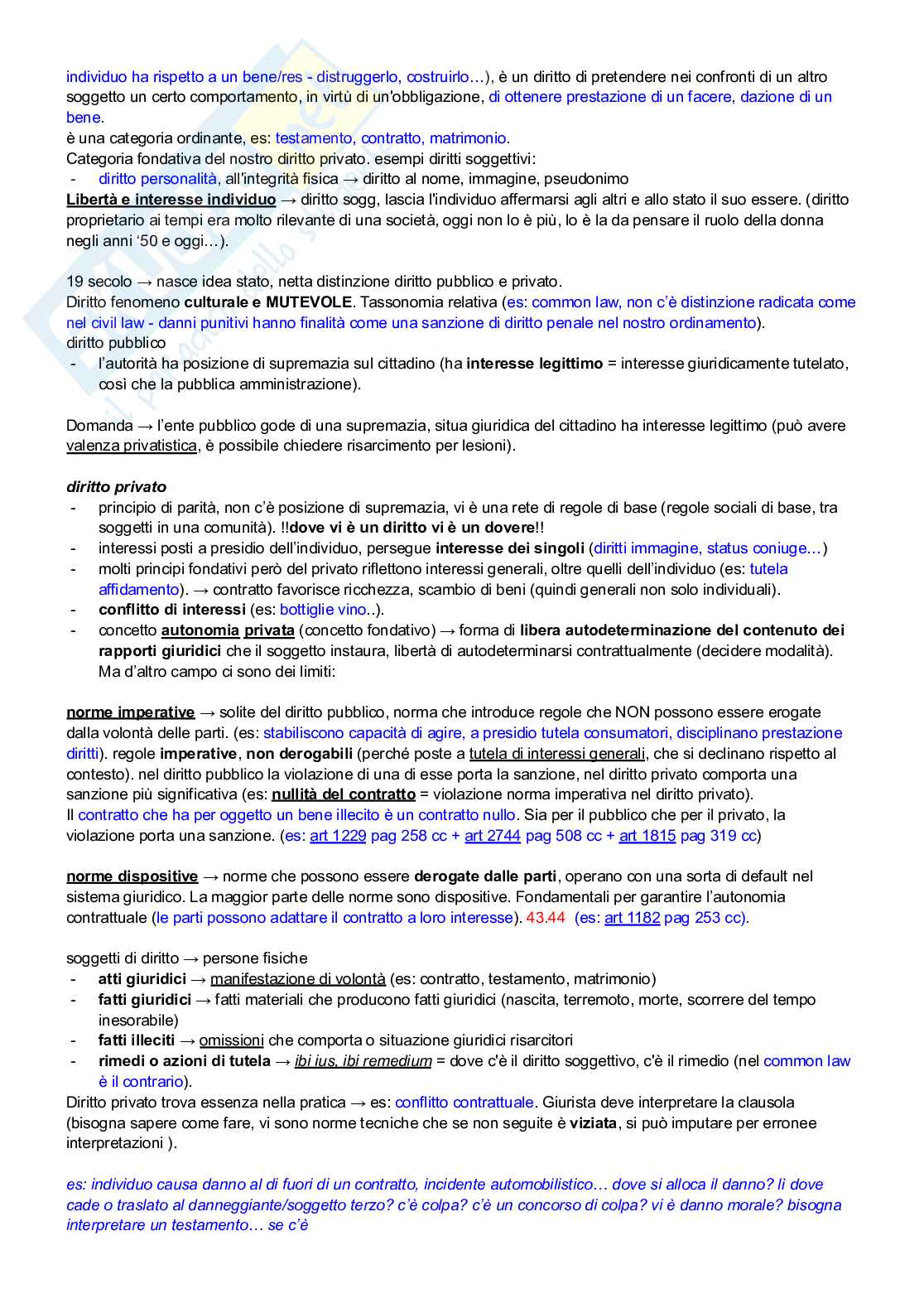 Appunti lezioni Istituzioni di diritto privato I Pag. 2