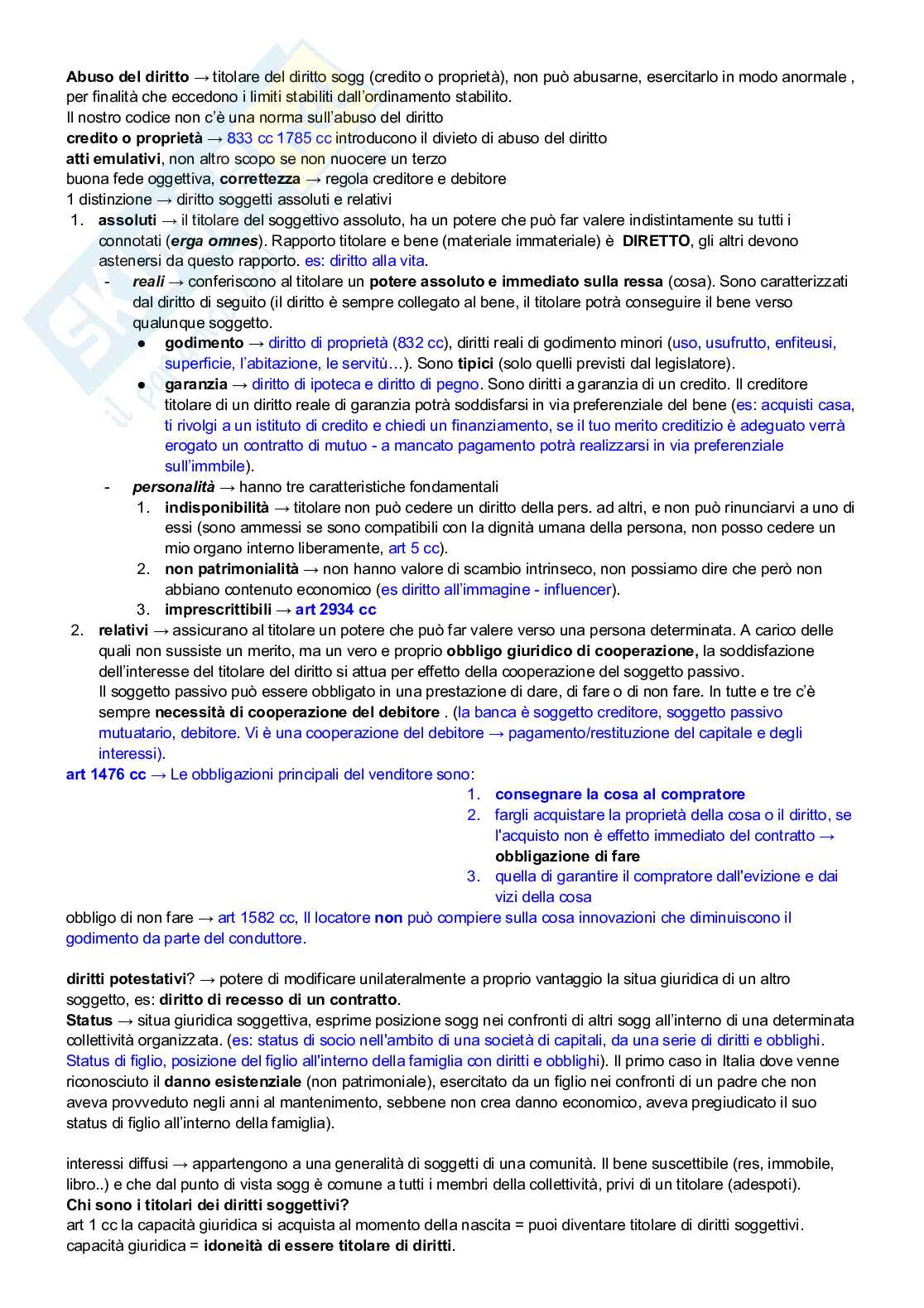 Appunti lezioni Istituzioni di diritto privato I Pag. 6