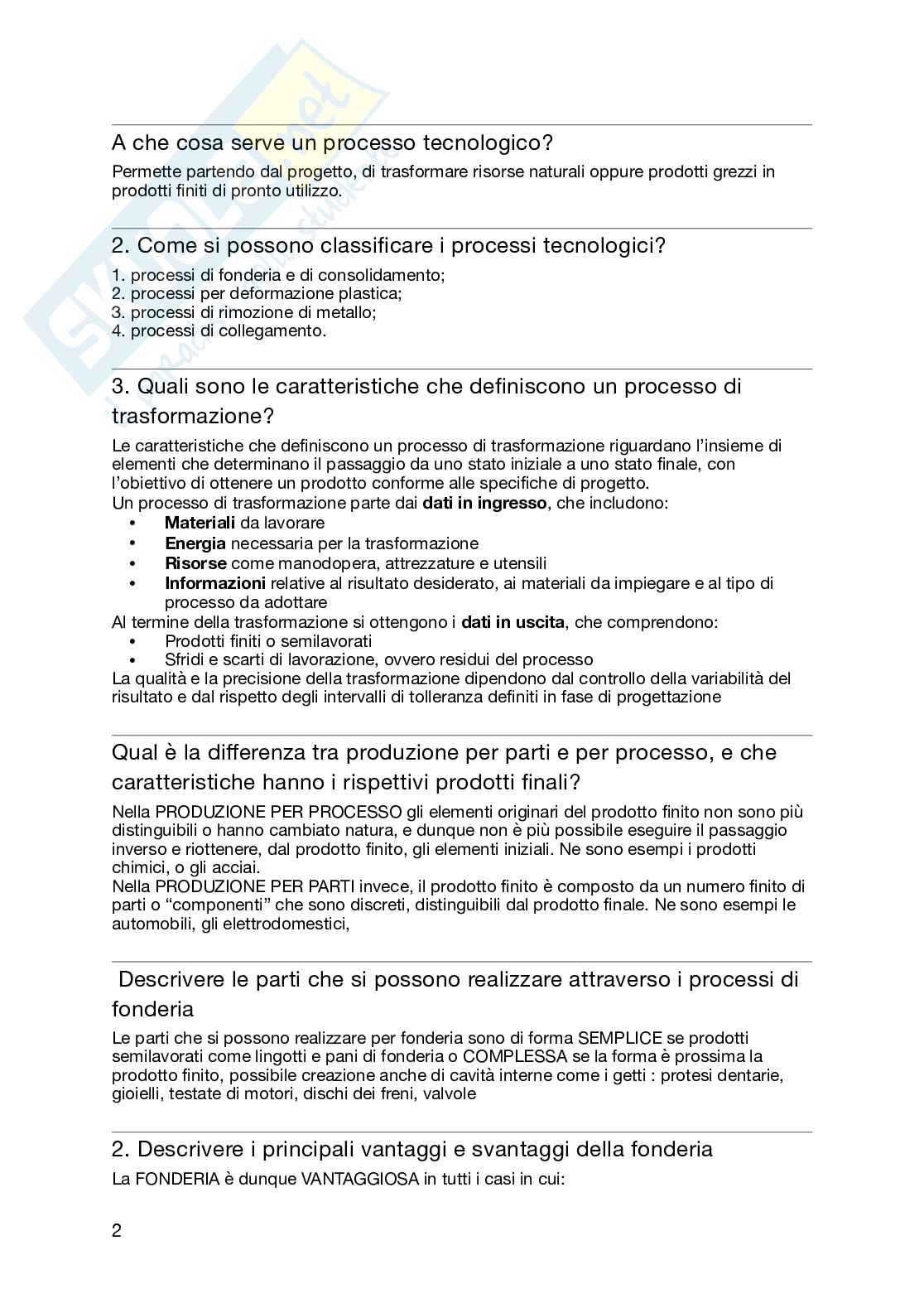 Domande aperte Tecnologie e sistemi produttivi Pag. 2