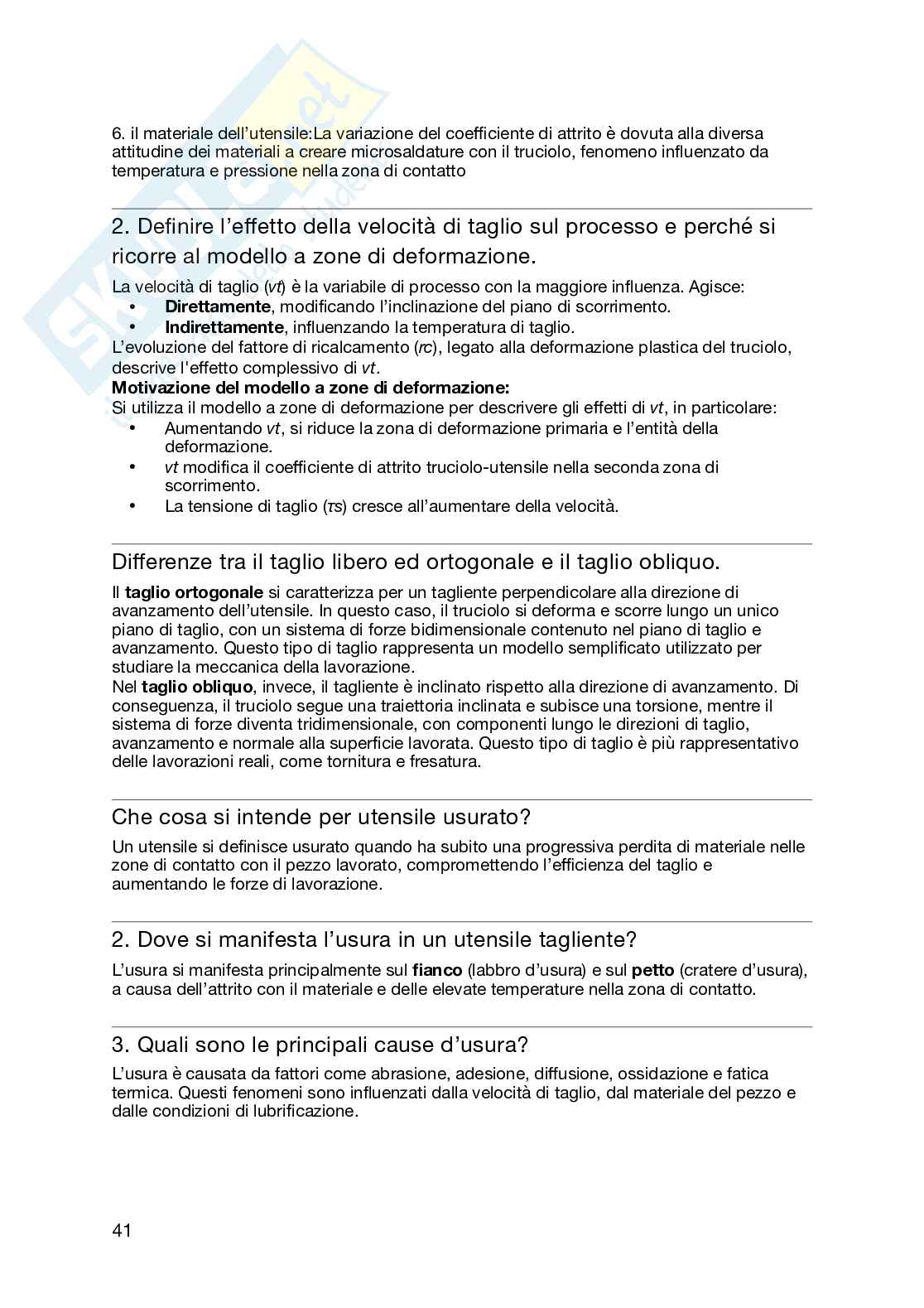 Domande aperte Tecnologie e sistemi produttivi Pag. 41