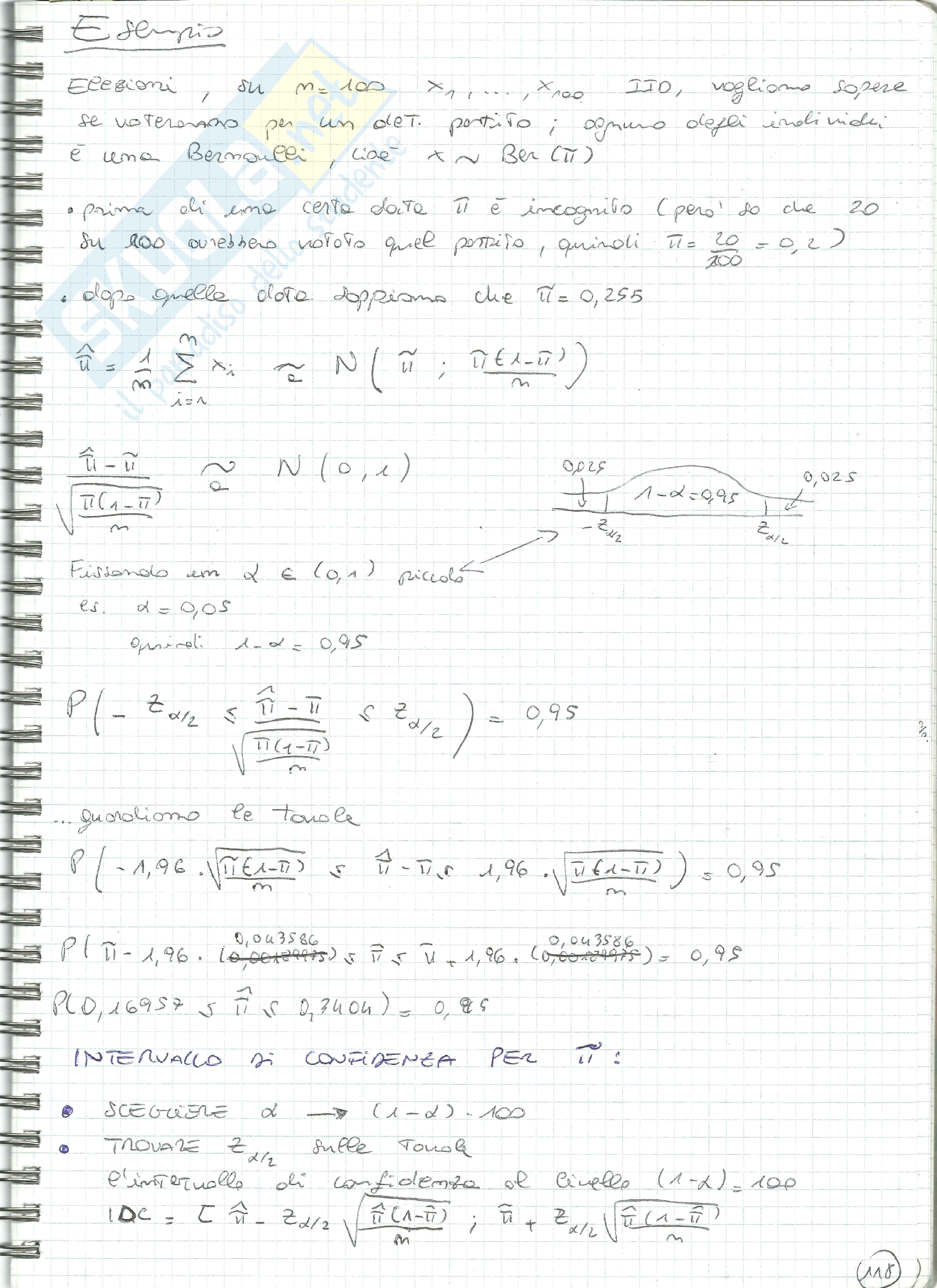 Esercizi Statistica tipo 5 (variabili casuali, Bernoulli, Binomiale, stima verosimiglianza, stimatori, confidenza) Pag. 6
