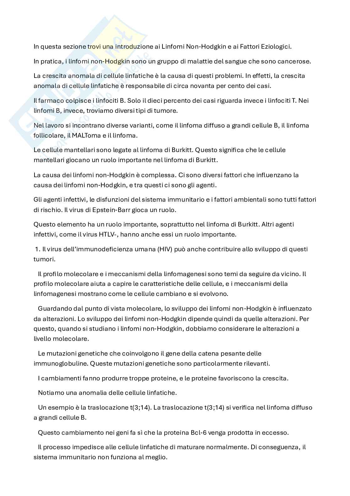 LH, NHL  e discrasie plasmacellulari Pag. 1