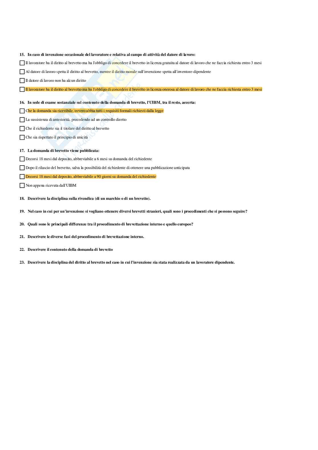 Paniere Diritto industriale e proprietà intellettuali - risposte multiple Pag. 26