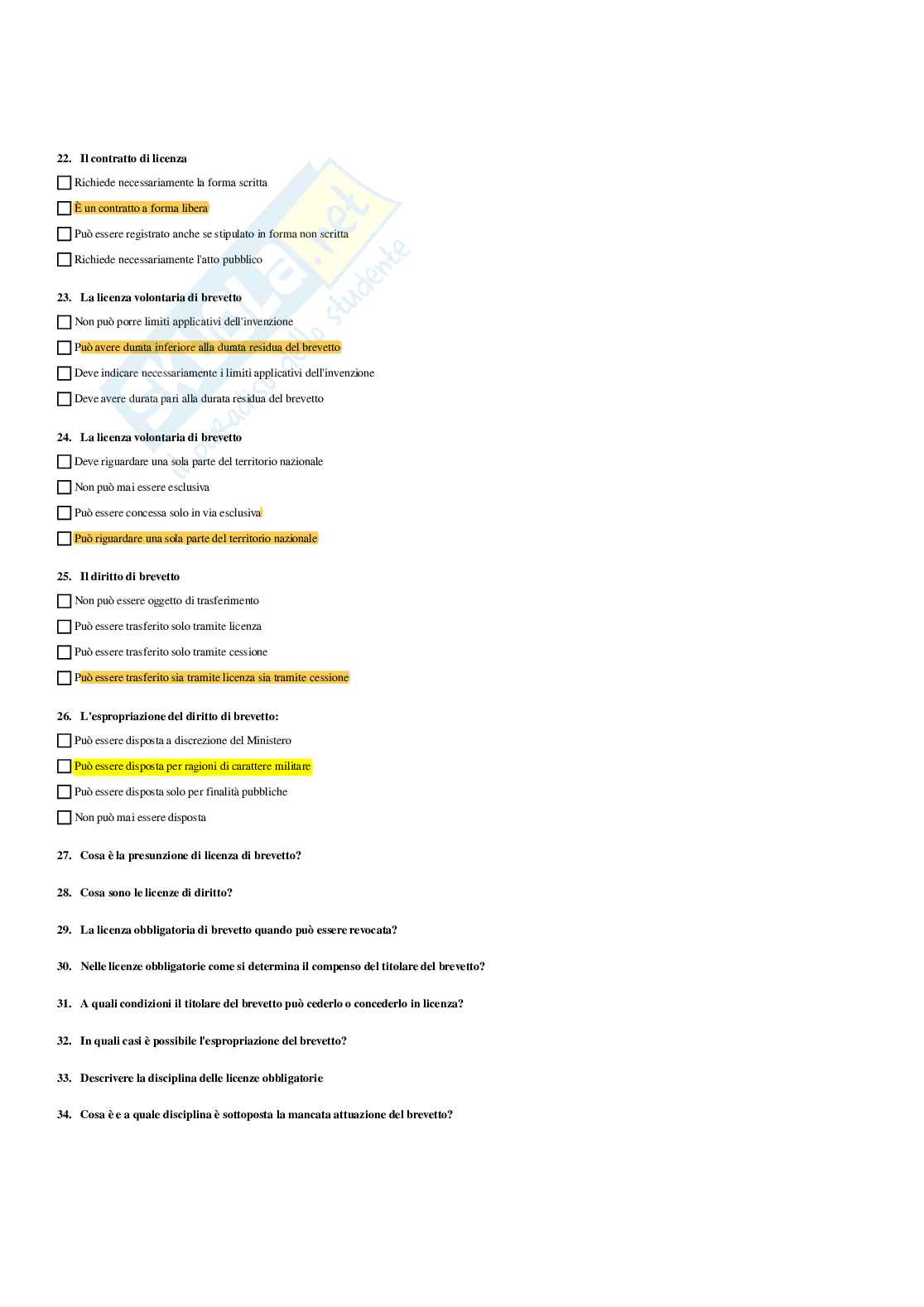 Paniere Diritto industriale e proprietà intellettuali - risposte multiple Pag. 36