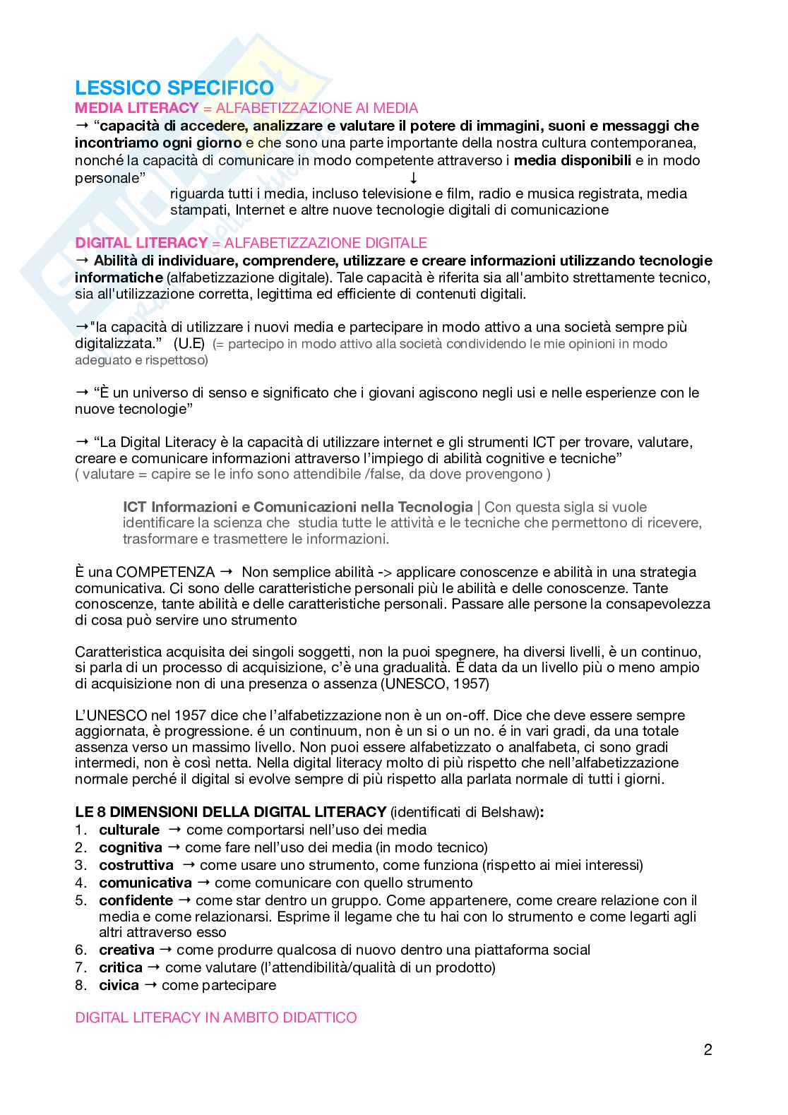 Appunti per l'esame di Pedagogia della comunicazione  Pag. 2