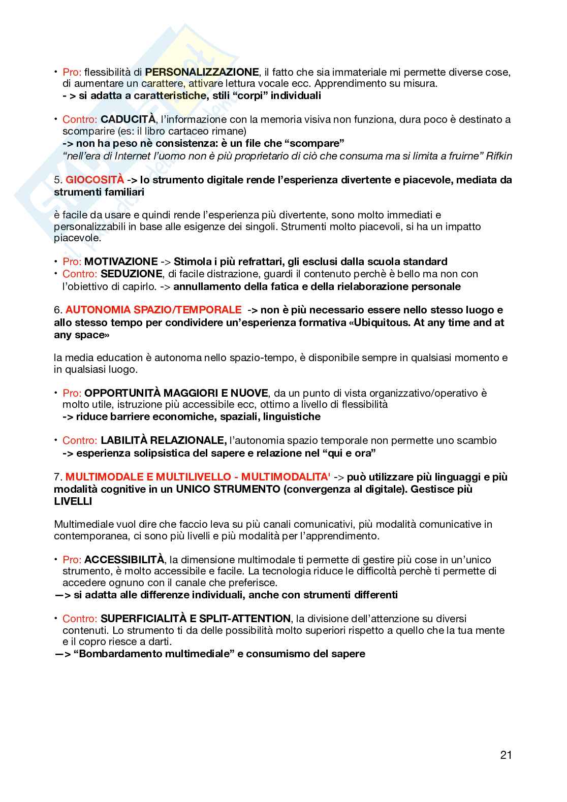 Appunti per l'esame di Pedagogia della comunicazione  Pag. 21