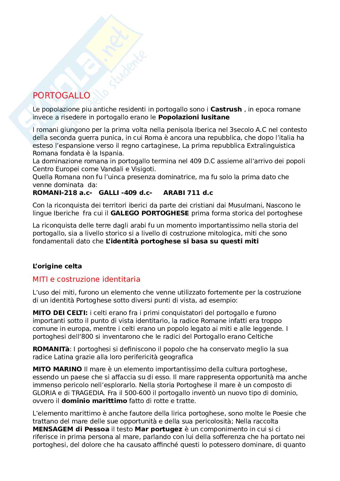 fondamenti intercultura Portoghese Pag. 1