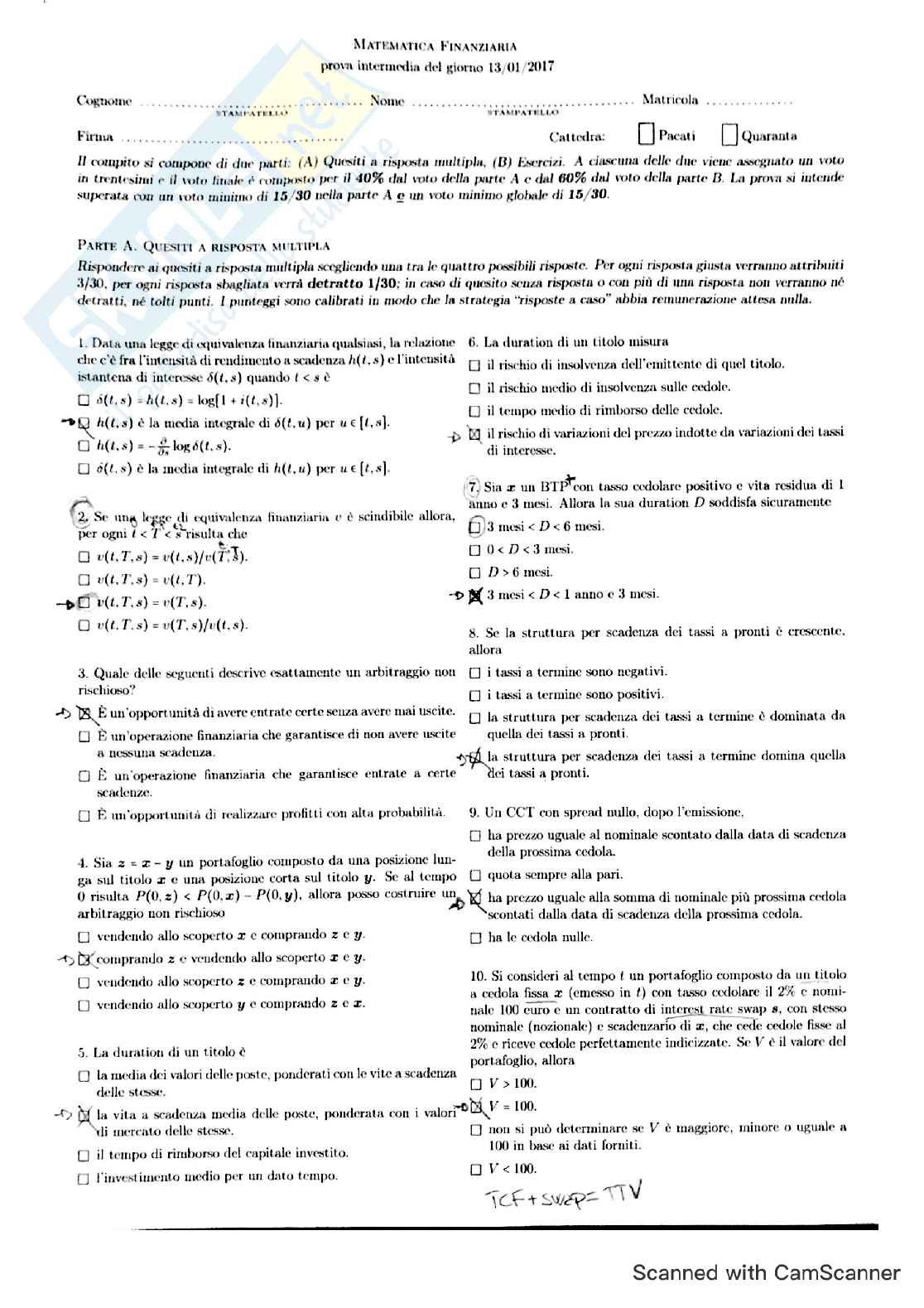 Quesiti teoria Matematica finanziaria Pag. 6