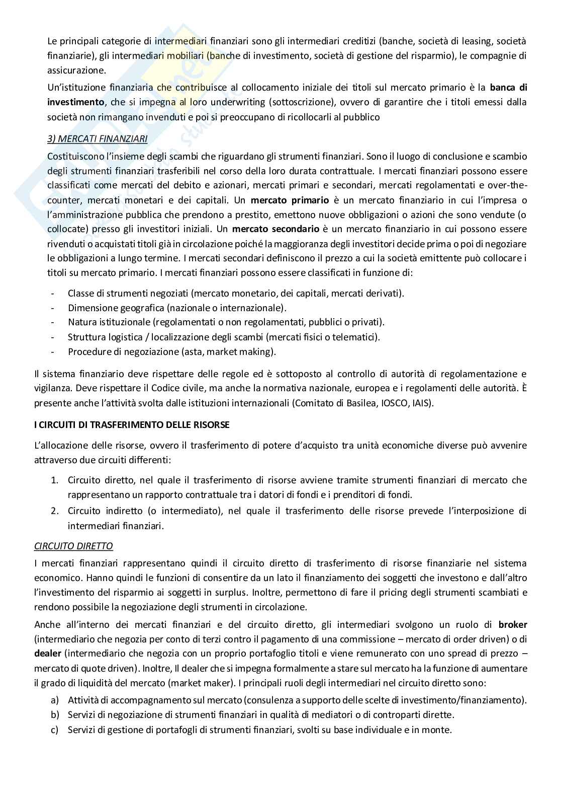 Economia degli intermediari finanziari Pag. 2