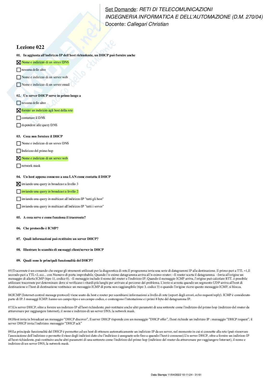 Reti di telecomunicazioni  Pag. 31