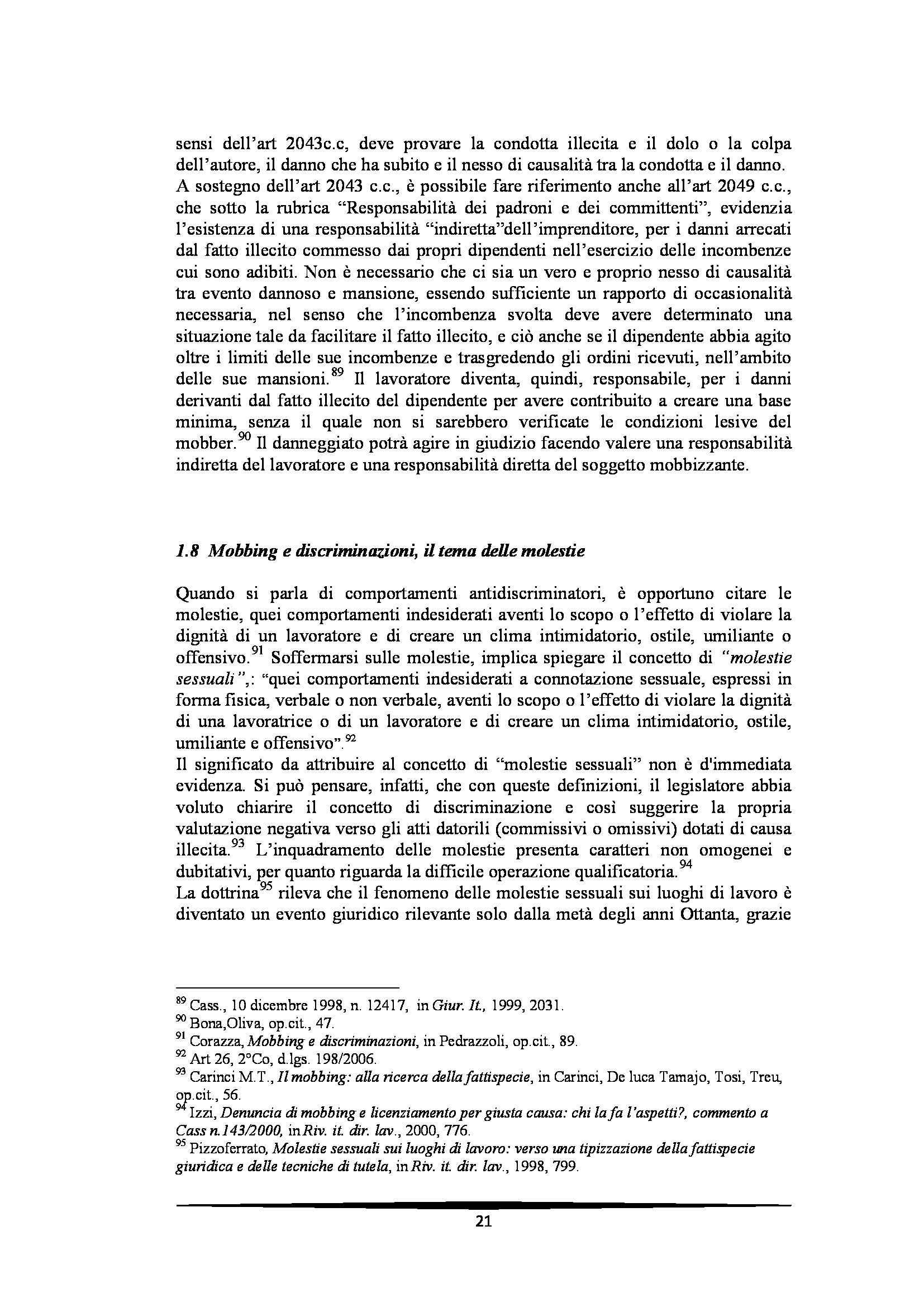 Tesi: Il Mobbing - Introduzione e capitoli Pag. 21