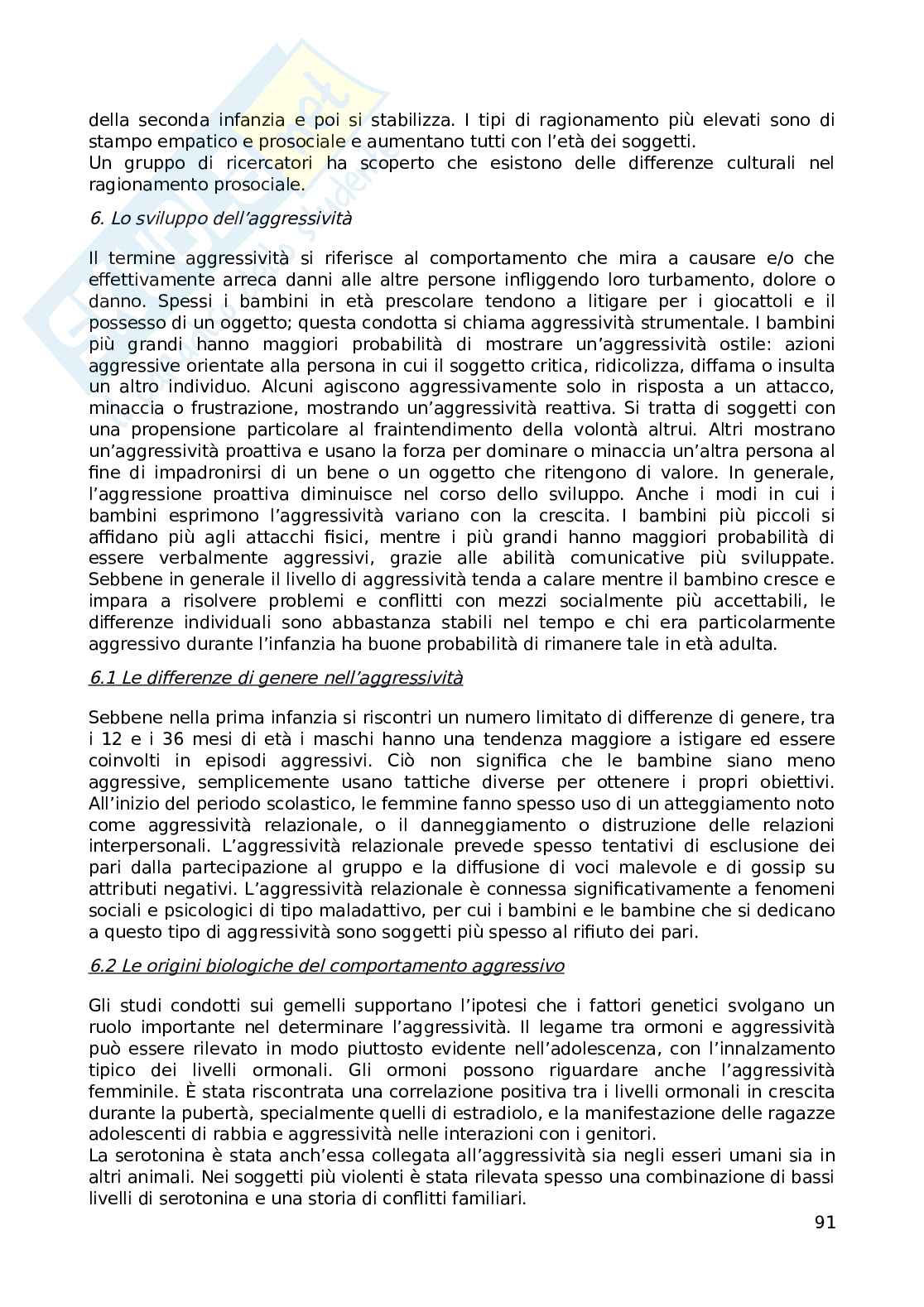Riassunto esame Psicologia dello sviluppo, Prof. Begotti Tatiana, libro consigliato Psicologia dello sviluppo, Begotti e Calandri Pag. 91