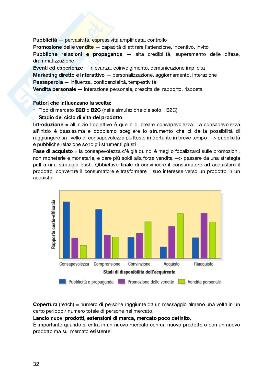 Riassunto esame Fondamenti di marketing, Prof. Pozharliev Rumen, libro consigliato Markstrat’s Partecipant Handbook – Strategic Marketing – Consumer Goods, Larréché, Gatigon, Triolet Pag. 31