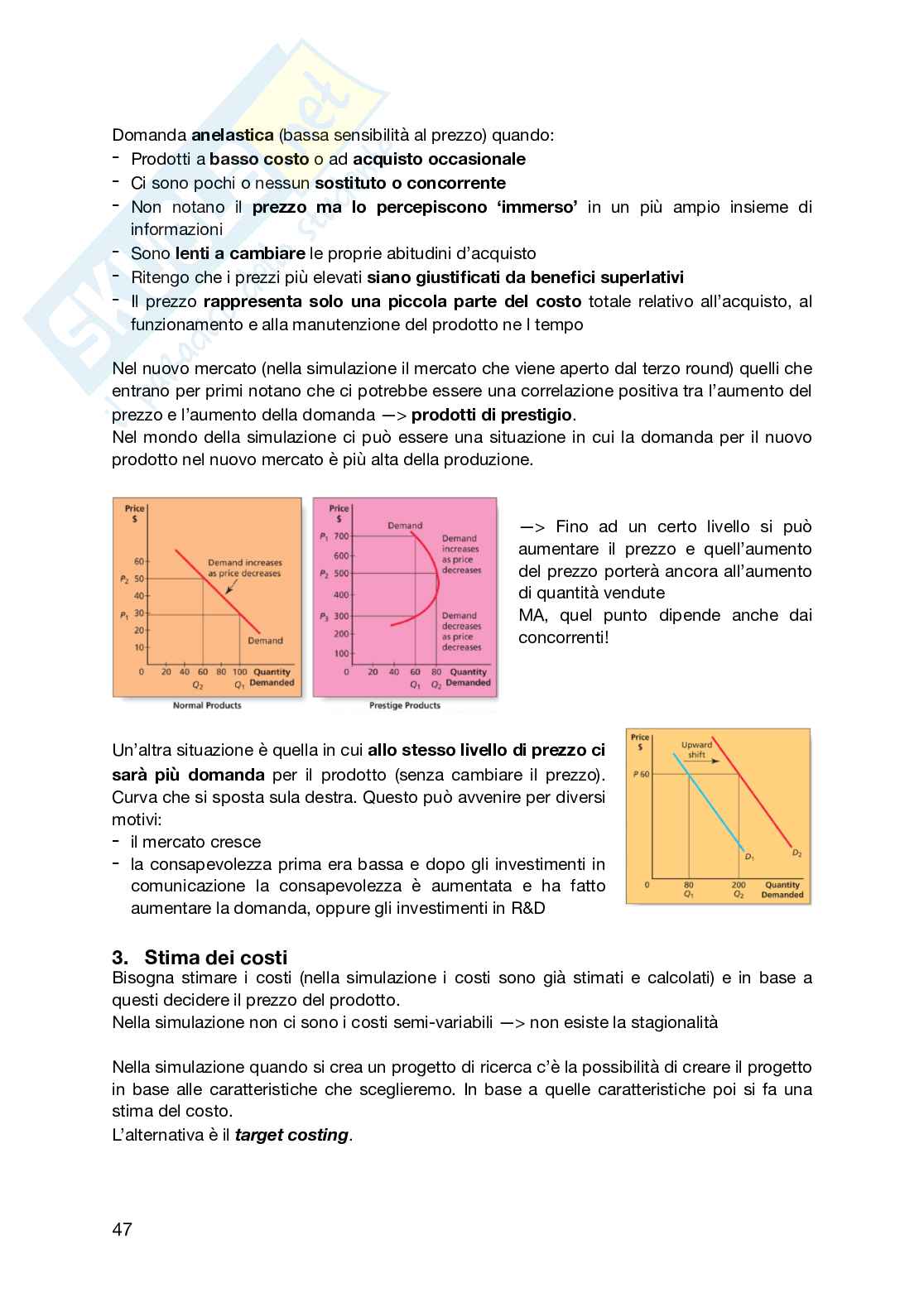 Riassunto esame Fondamenti di marketing, Prof. Pozharliev Rumen, libro consigliato Markstrat’s Partecipant Handbook – Strategic Marketing – Consumer Goods, Larréché, Gatigon, Triolet Pag. 46