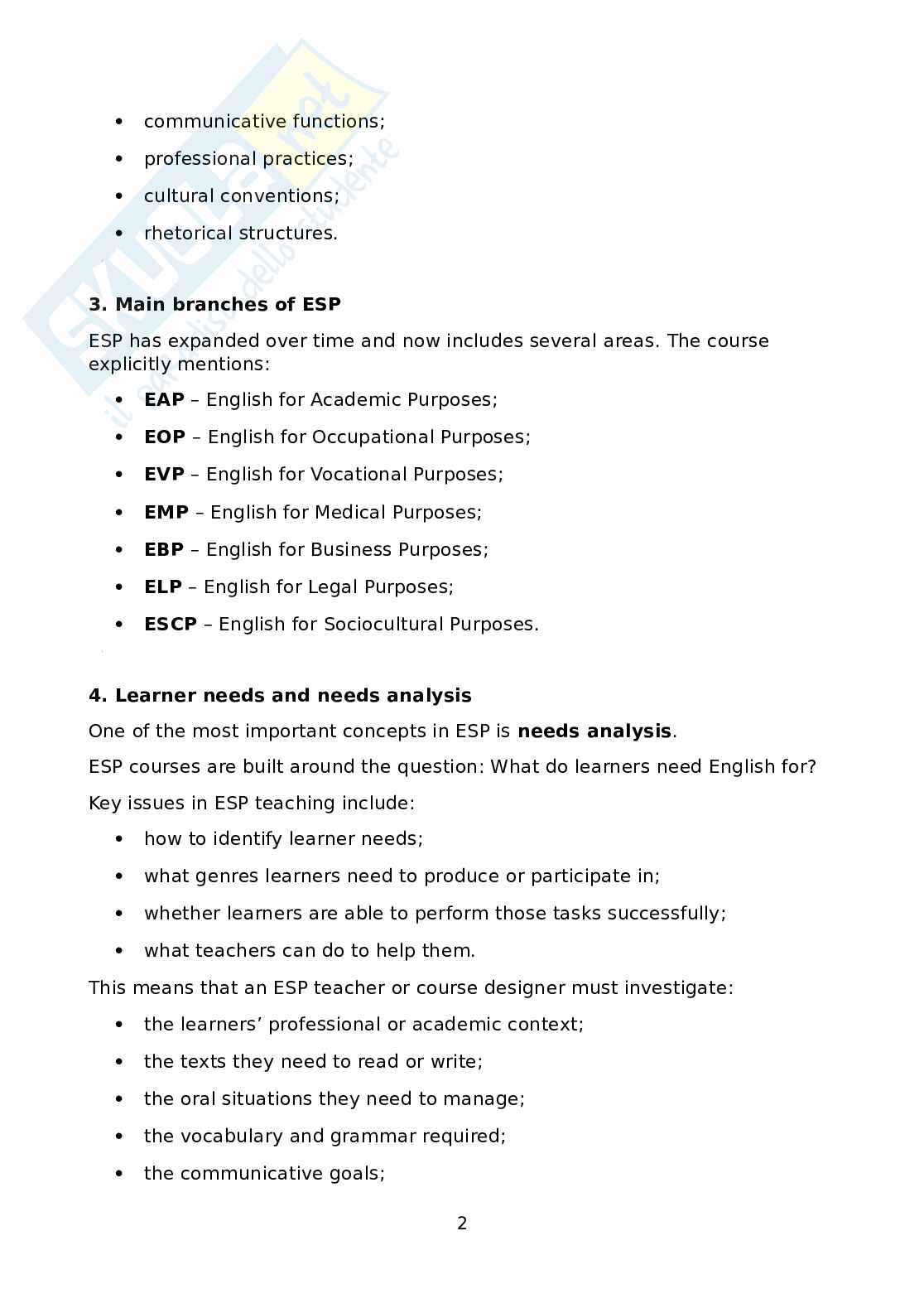 Appunti per preparazione orale Lingua inglese Pag. 2
