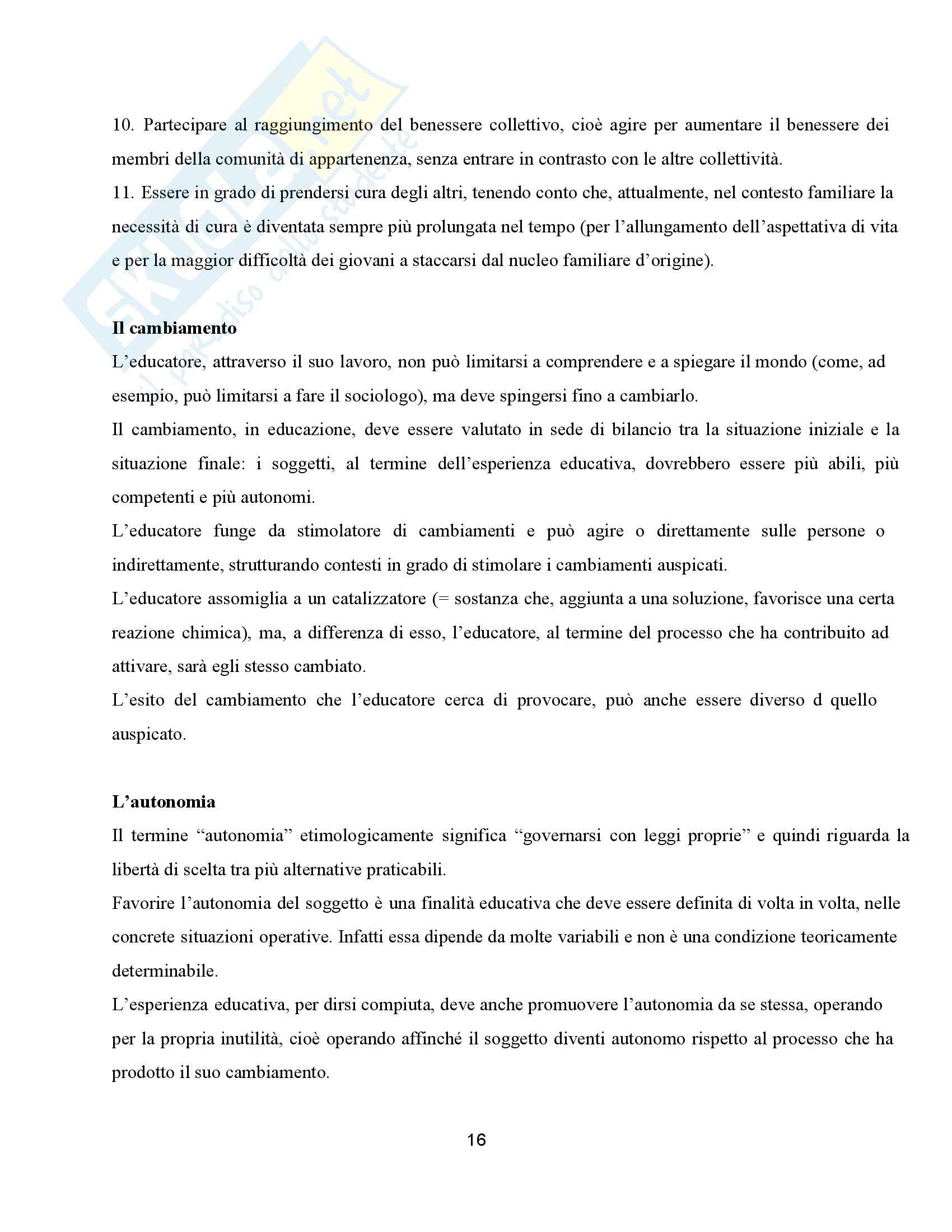 Riassunto esame Pedagogia generale, prof. Tramma, libro consigliato L'educatore imperfetto Pag. 16