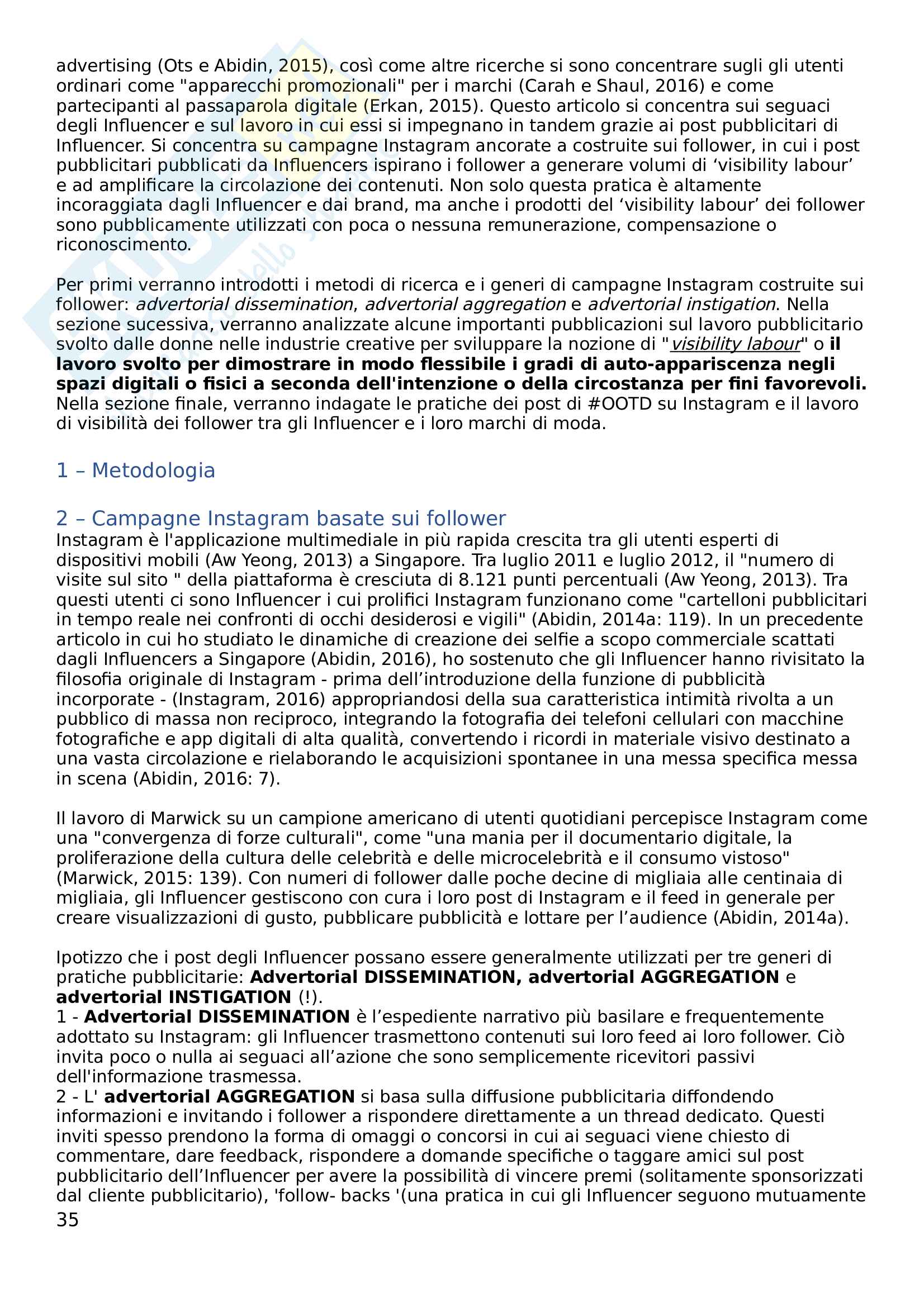 Appunti del corso Media e Reti Sociali (I modulo), Prof. E. Locatelli Pag. 36