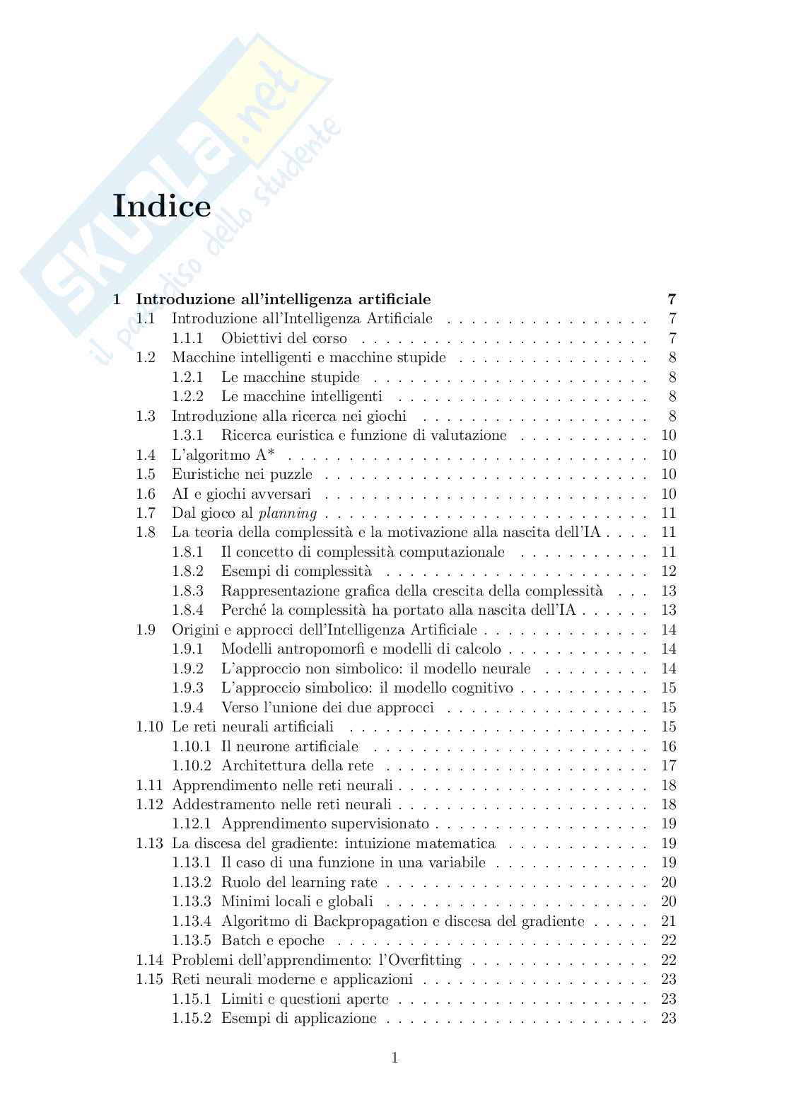 Appunti completi Intelligenza artificiale  Pag. 1