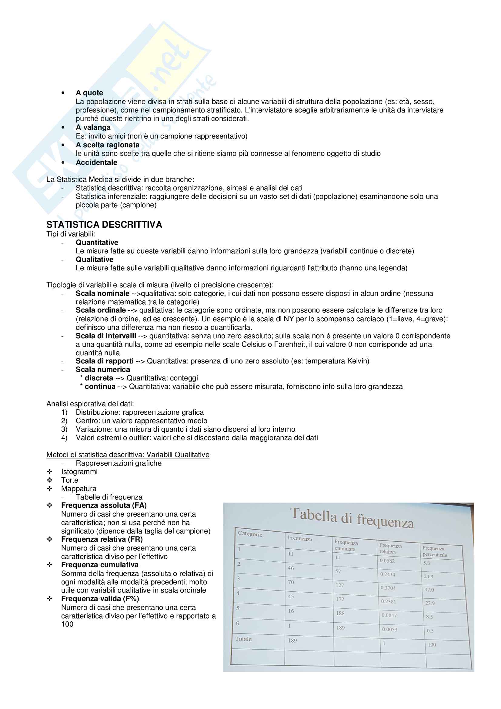 Appunti di Statistica Medica Pag. 2