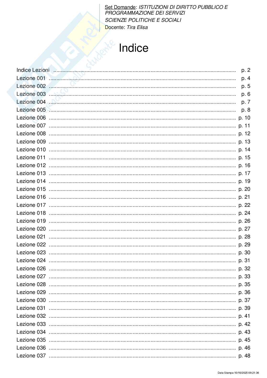 Paniere nuovo completo di Istituzioni di diritto pubblico e programmazione dei servizi Pag. 2
