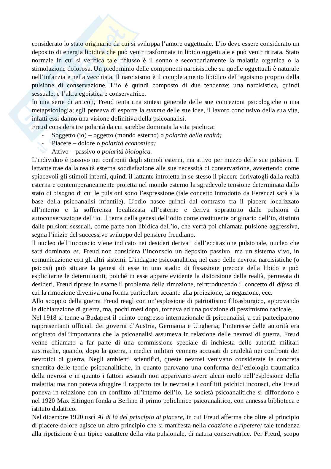 Riassunto esame di Storia della filosofia, il cui argomento principale è Freud e la psicoanalisi Pag. 26