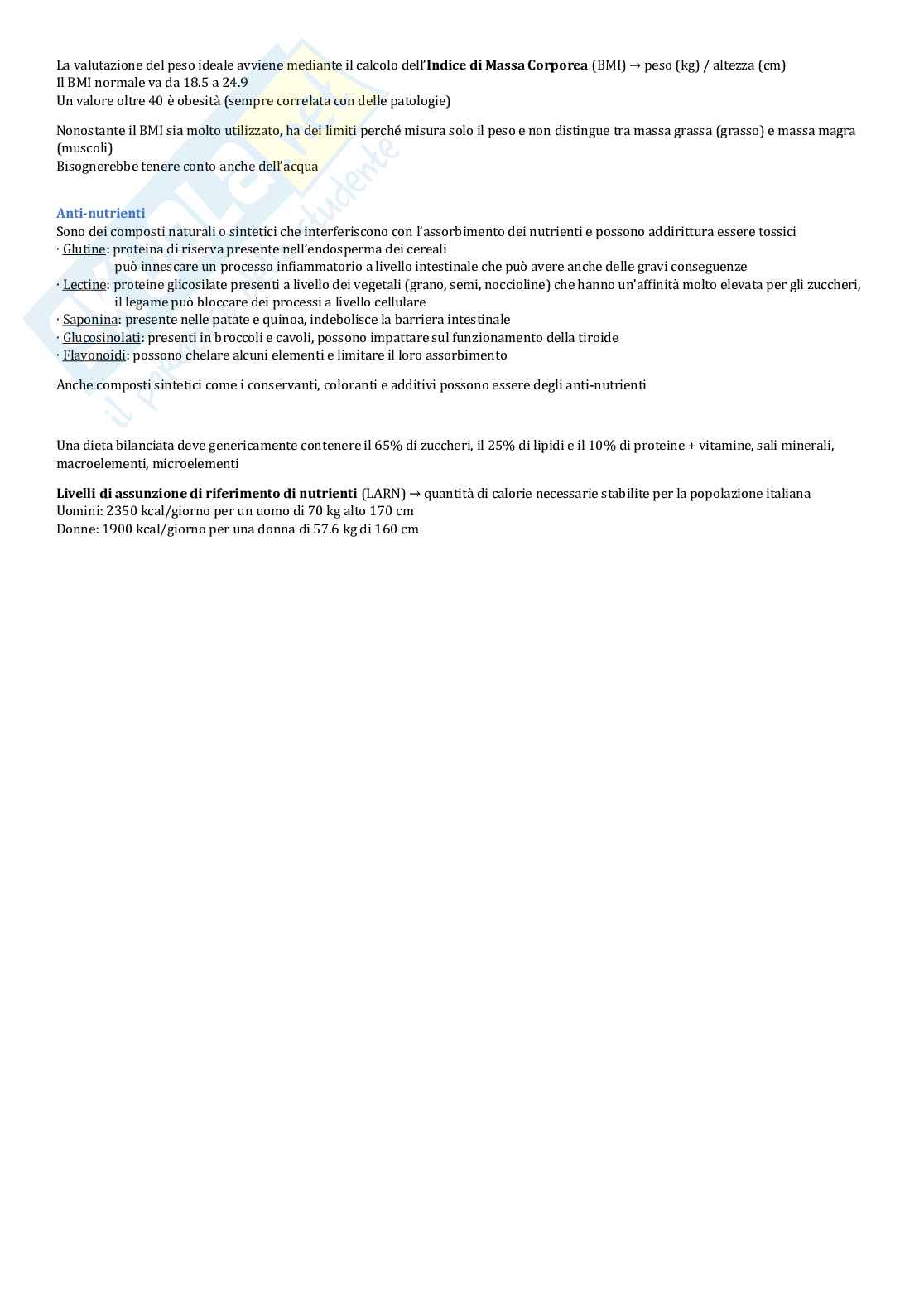 Biochimica della nutrizione Pag. 2