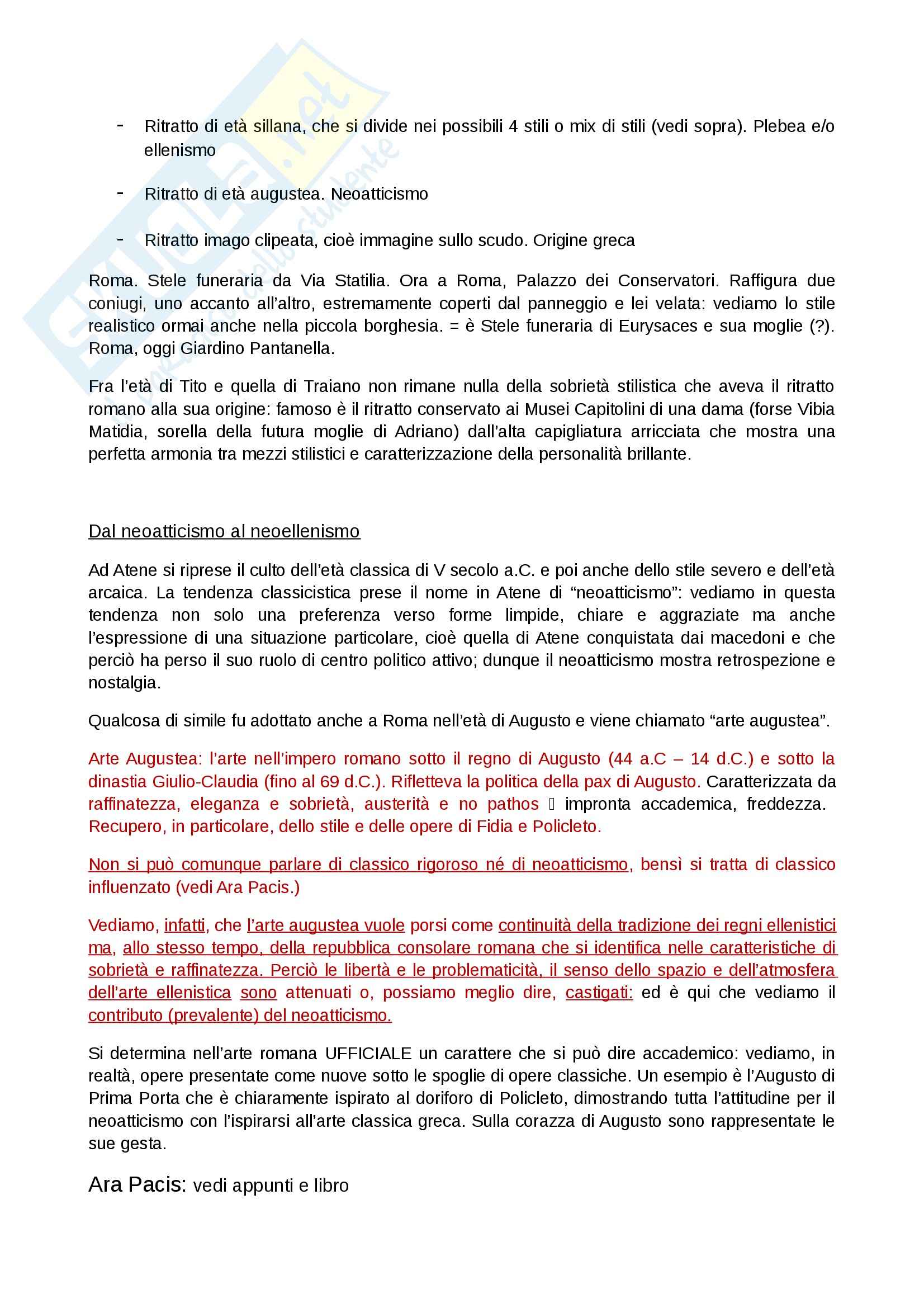 Riassunto esame Arte Romana, prof. Legrottaglie, libro consigliato Arte romana, Bianchi Bandinelli Pag. 6