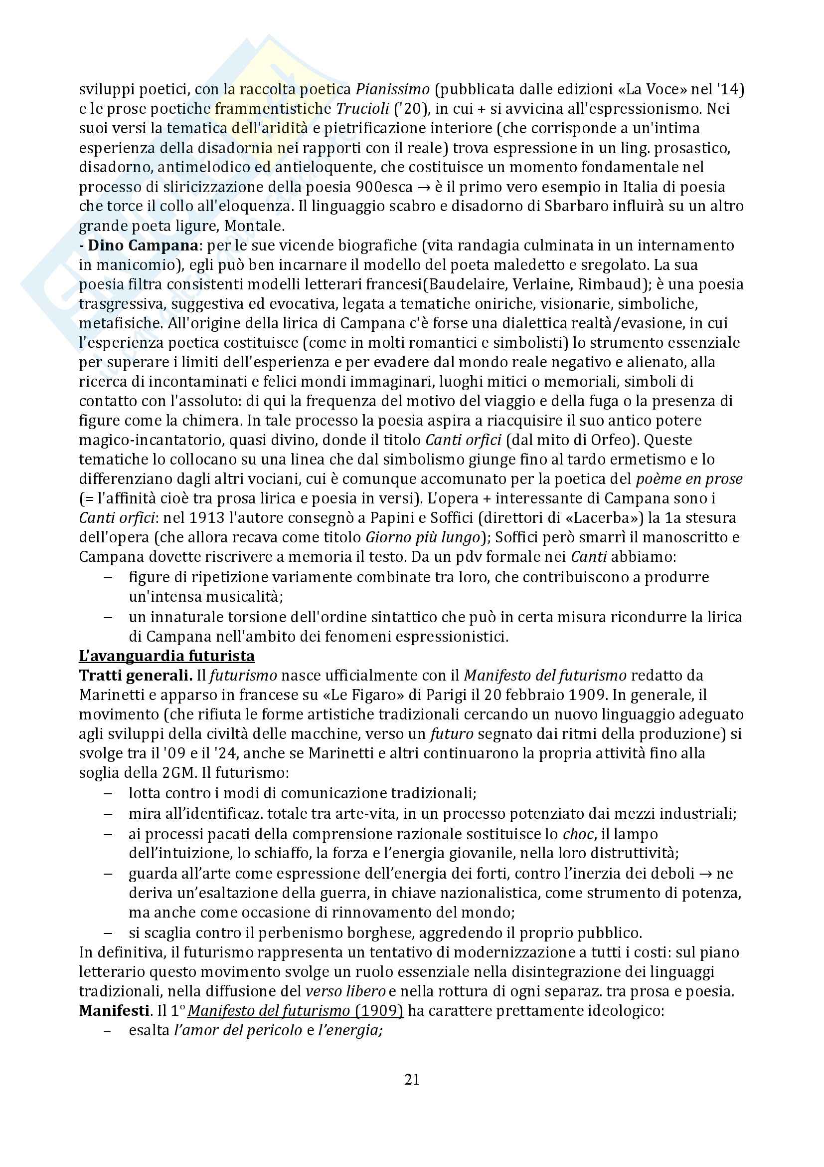 Riassunto esame Letteratura I, prof. Giovannuzzi, libro consigliato L'esperienza letteraria in Italia, Ferroni Pag. 21
