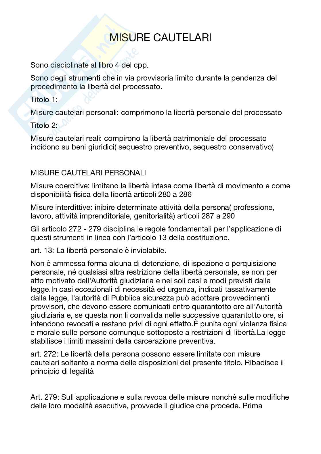 Misure cautelari Pag. 1