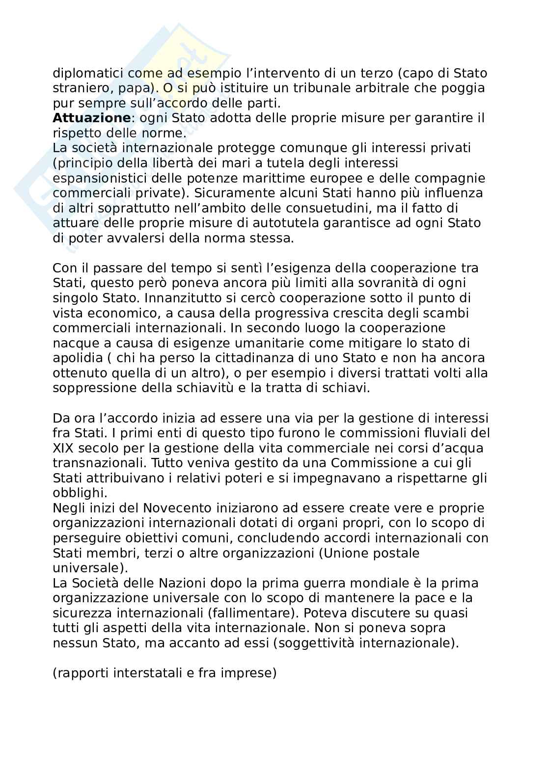 Riassunto esame Diritto internazionale, Prof. Re Jacopo, libro consigliato Corso di diritto internazionale , De Sena, Starita Pag. 2