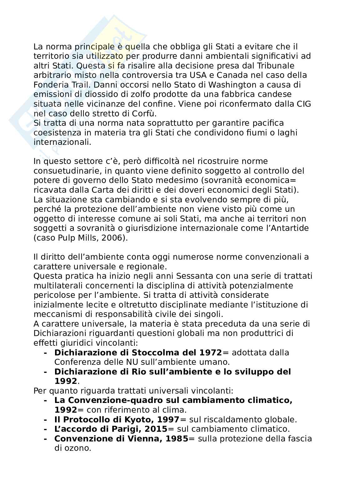 Riassunto esame Diritto internazionale, Prof. Re Jacopo, libro consigliato Corso di diritto internazionale , De Sena, Starita Pag. 46