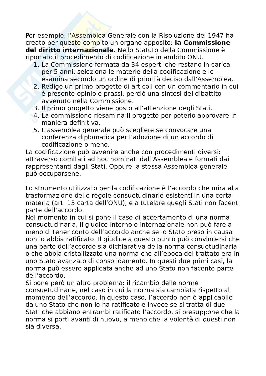 Riassunto esame Diritto internazionale, Prof. Re Jacopo, libro consigliato Corso di diritto internazionale , De Sena, Starita Pag. 6