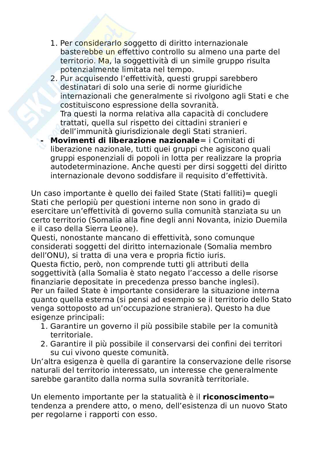 Riassunto esame Diritto internazionale, Prof. Re Jacopo, libro consigliato Corso di diritto internazionale , De Sena, Starita Pag. 61