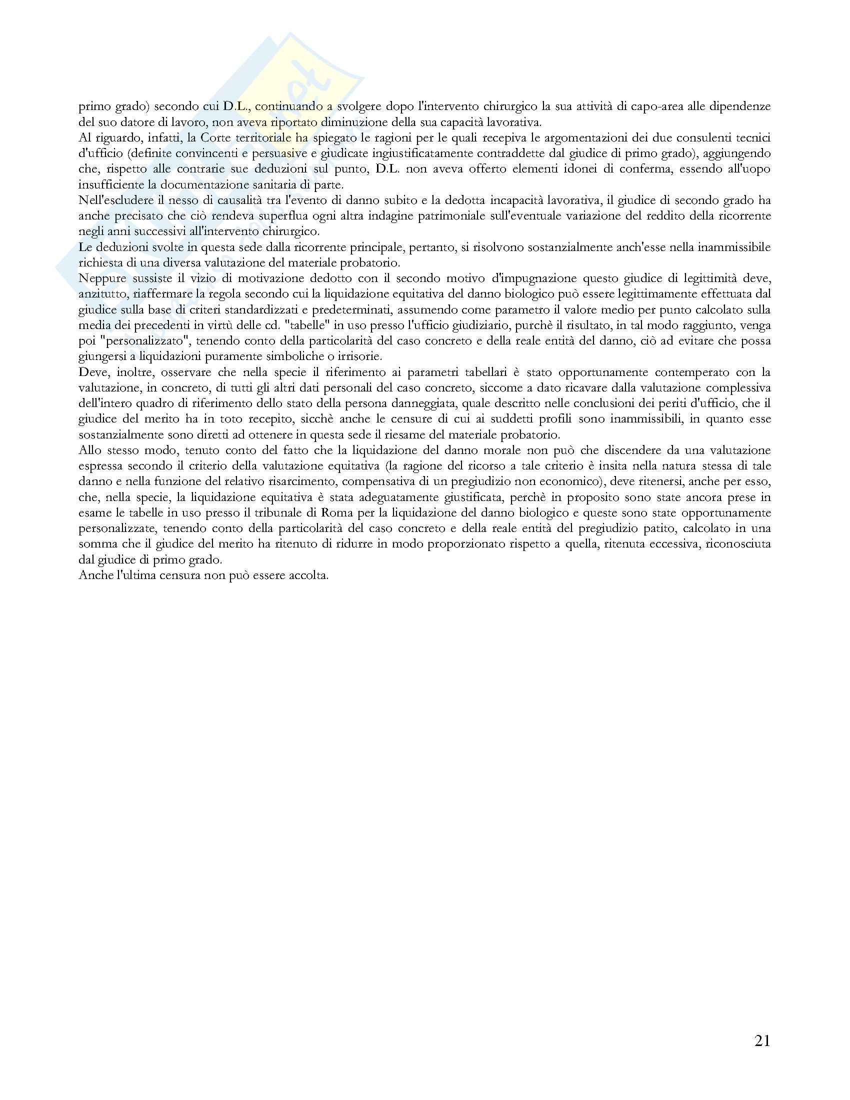 Responsabilità medico dipendente da struttura sanitaria Pag. 21