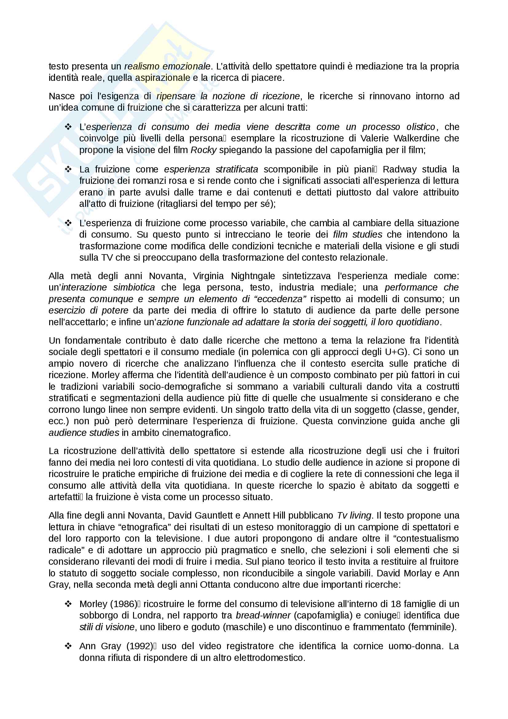 Riassunto esame Strategie e linguaggi della comunicazione mediale, prof. Fanchi, libro consigliato: L’audience - Laterza, Roma, 2014 (cap. 2-3-4-6) Pag. 11