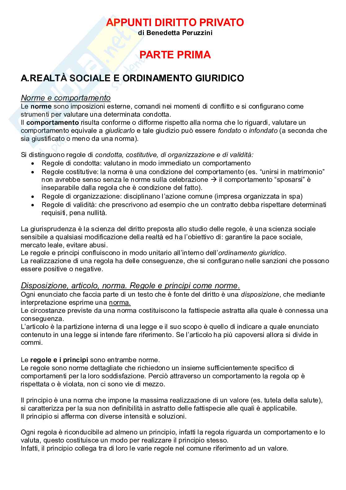 Diritto privato completo  Pag. 1