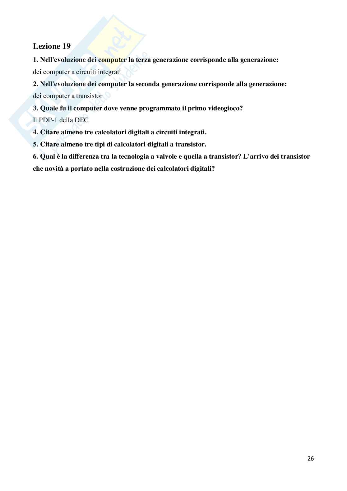 Paniere di Informatica con domande chiuse svolte Pag. 26