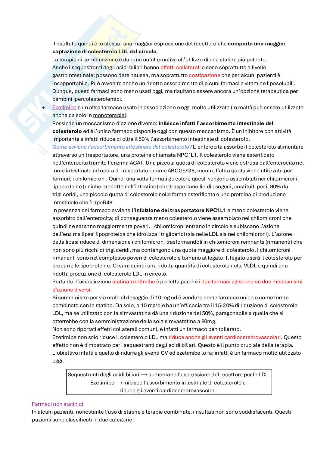 Appunti di Farmacologia e farmacoterapia sull'ipercolesterolemia  Pag. 11