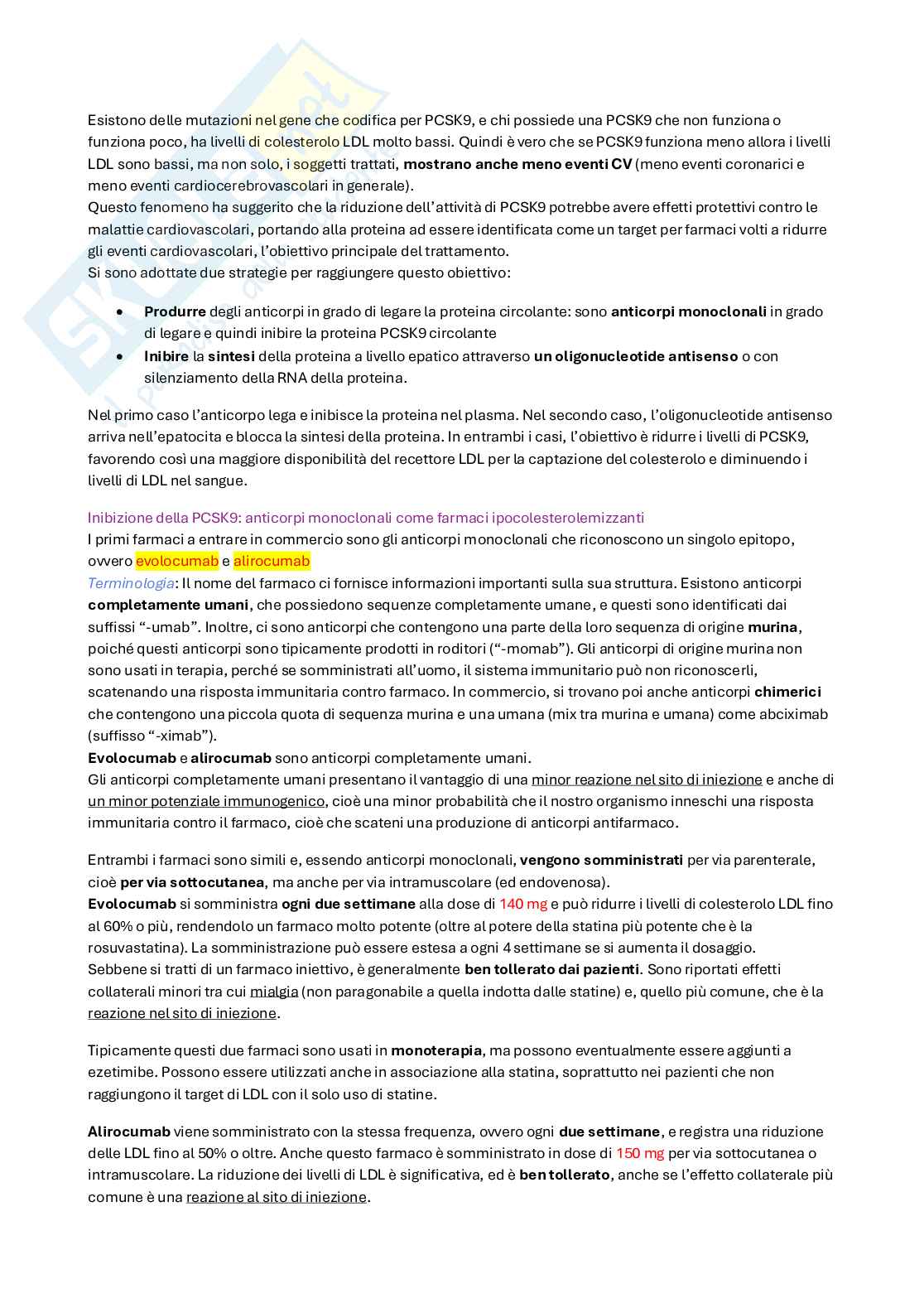Appunti di Farmacologia e farmacoterapia sull'ipercolesterolemia  Pag. 16