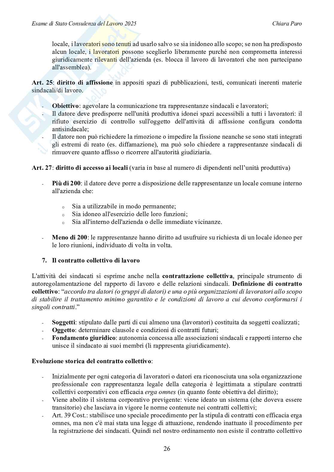 Riassunto esame Diritto del lavoro, Prof. De Mozzi Barbara, libro consigliato Manuale di base esame per Consulente del lavoro, Simone 2024  Pag. 26