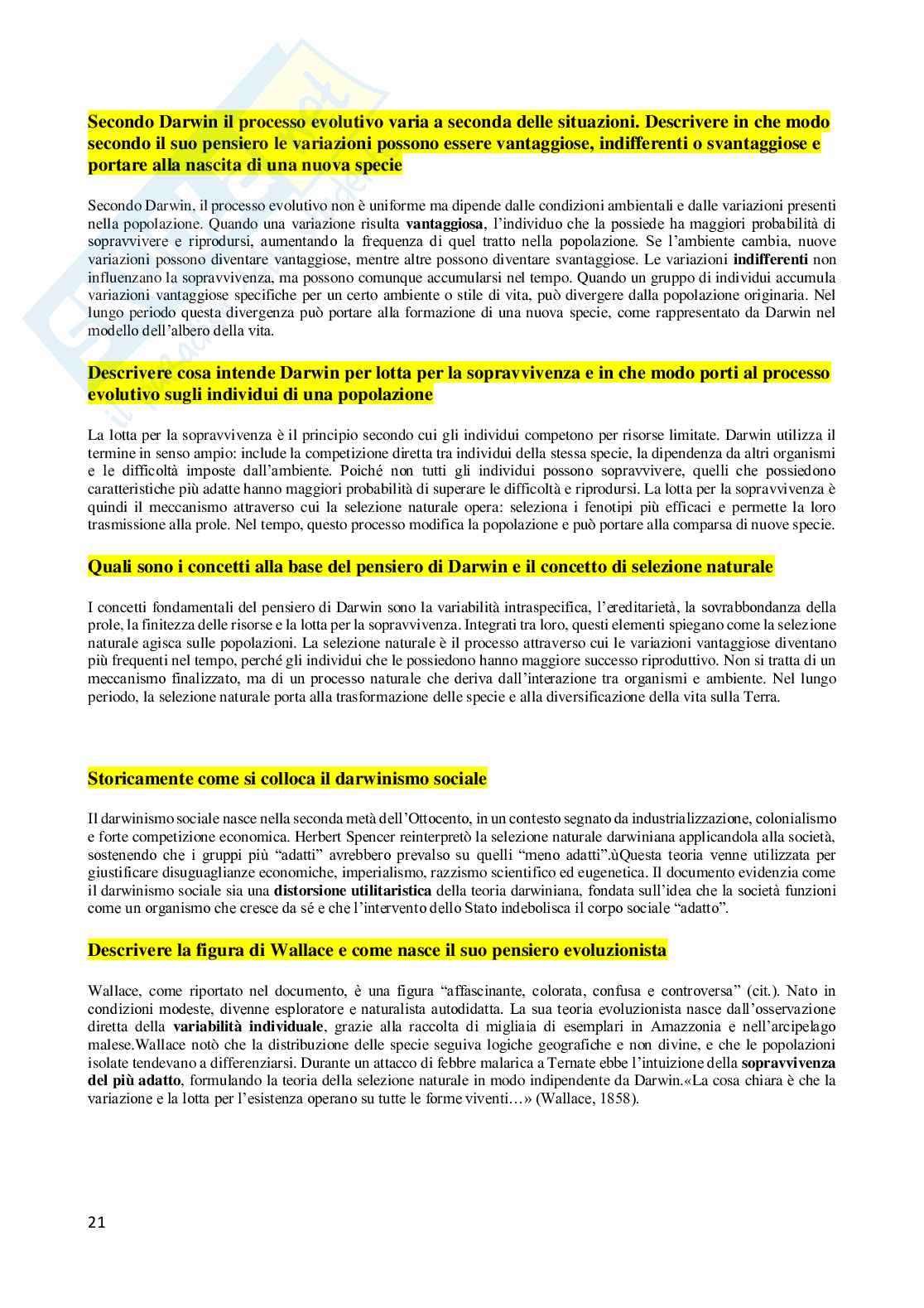Domande aperte Antropologia  Pag. 21