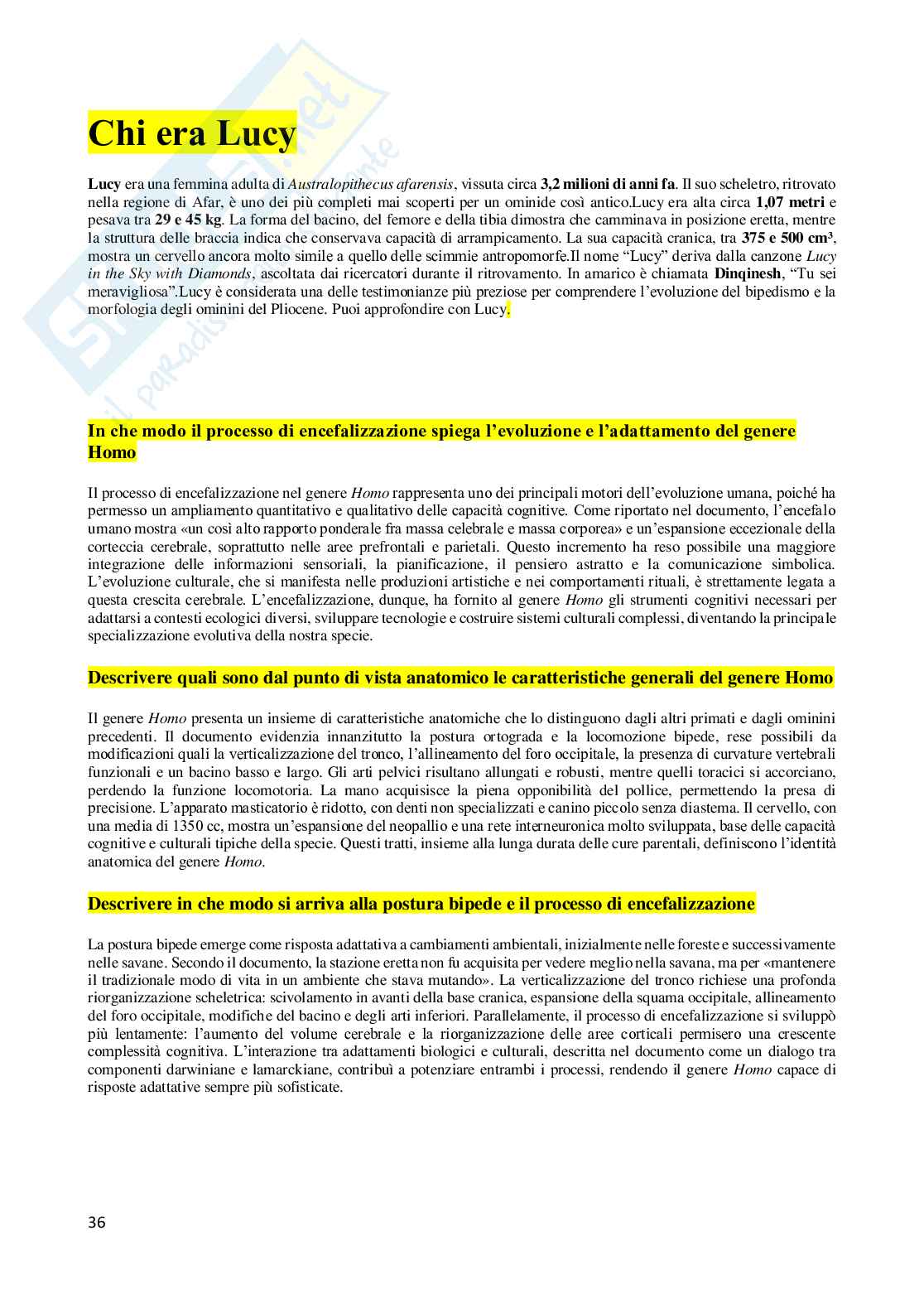 Domande aperte Antropologia  Pag. 36