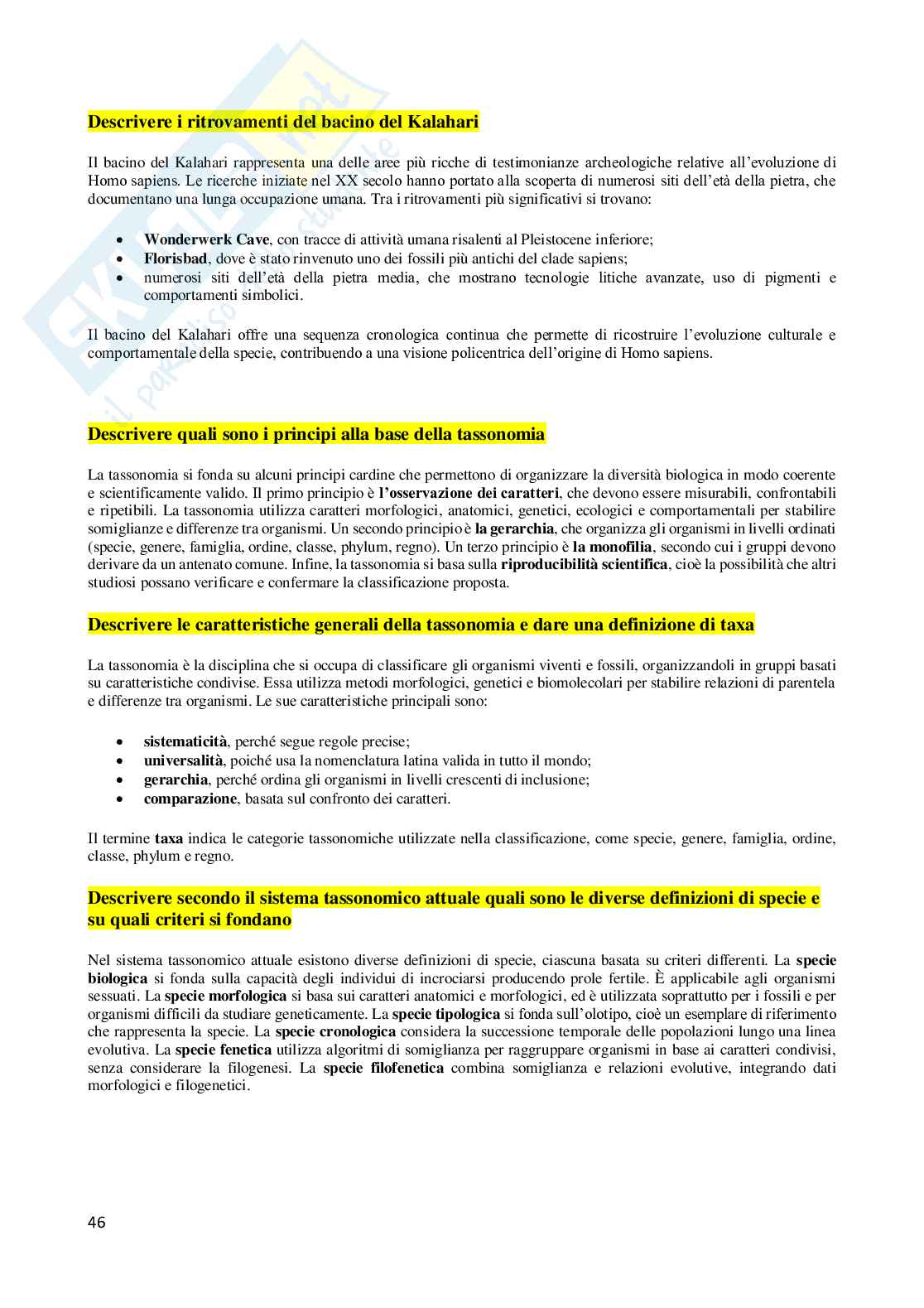 Domande aperte Antropologia  Pag. 46