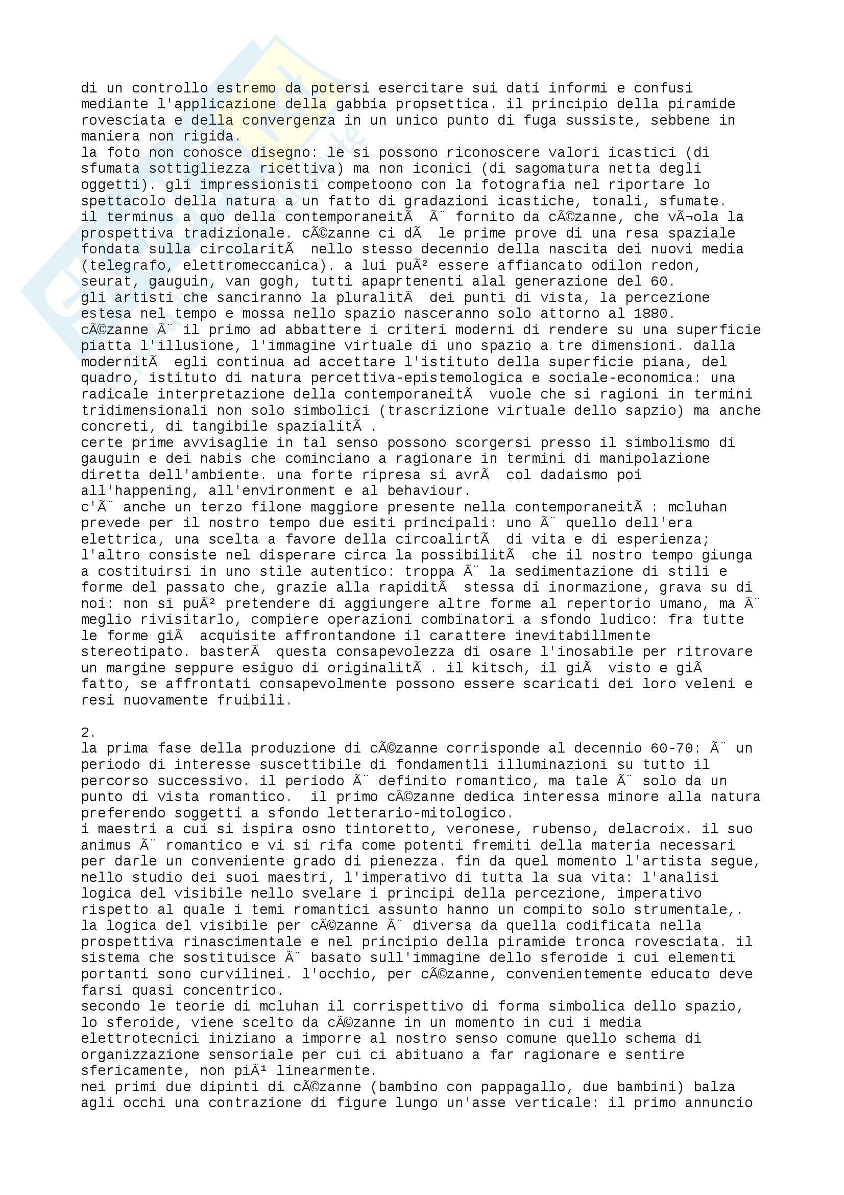 Riassunto esame Storia dell'Arte Contemporanea, prof. Bartorelli, libro consigliato Storia dell'Arte Contemporanea, Barilli Pag. 2