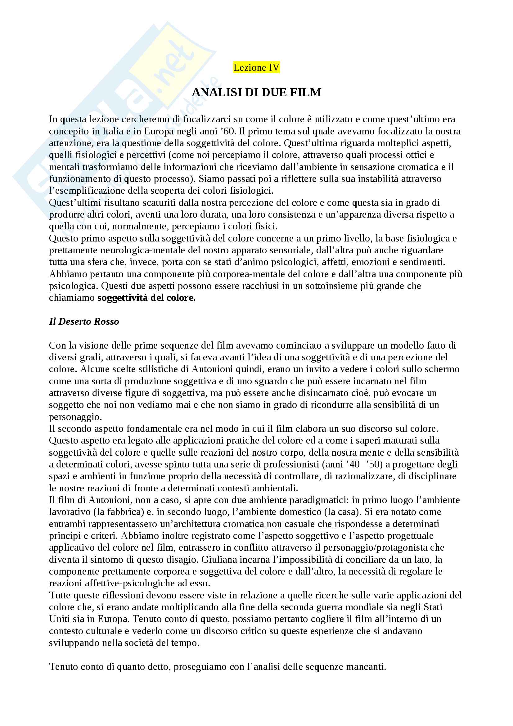 Appunti di Forme del cinema moderno e contemporaneo primo e secondo modulo Pag. 41