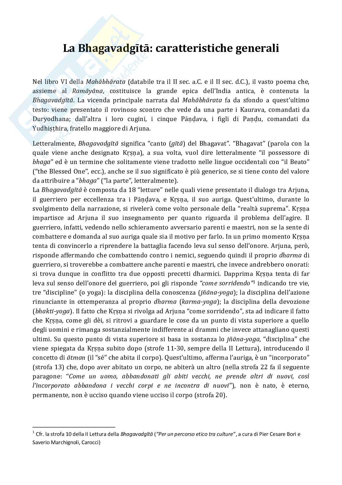Tesine Filosofie dell' India e dell' Asia Orientale Pag. 1