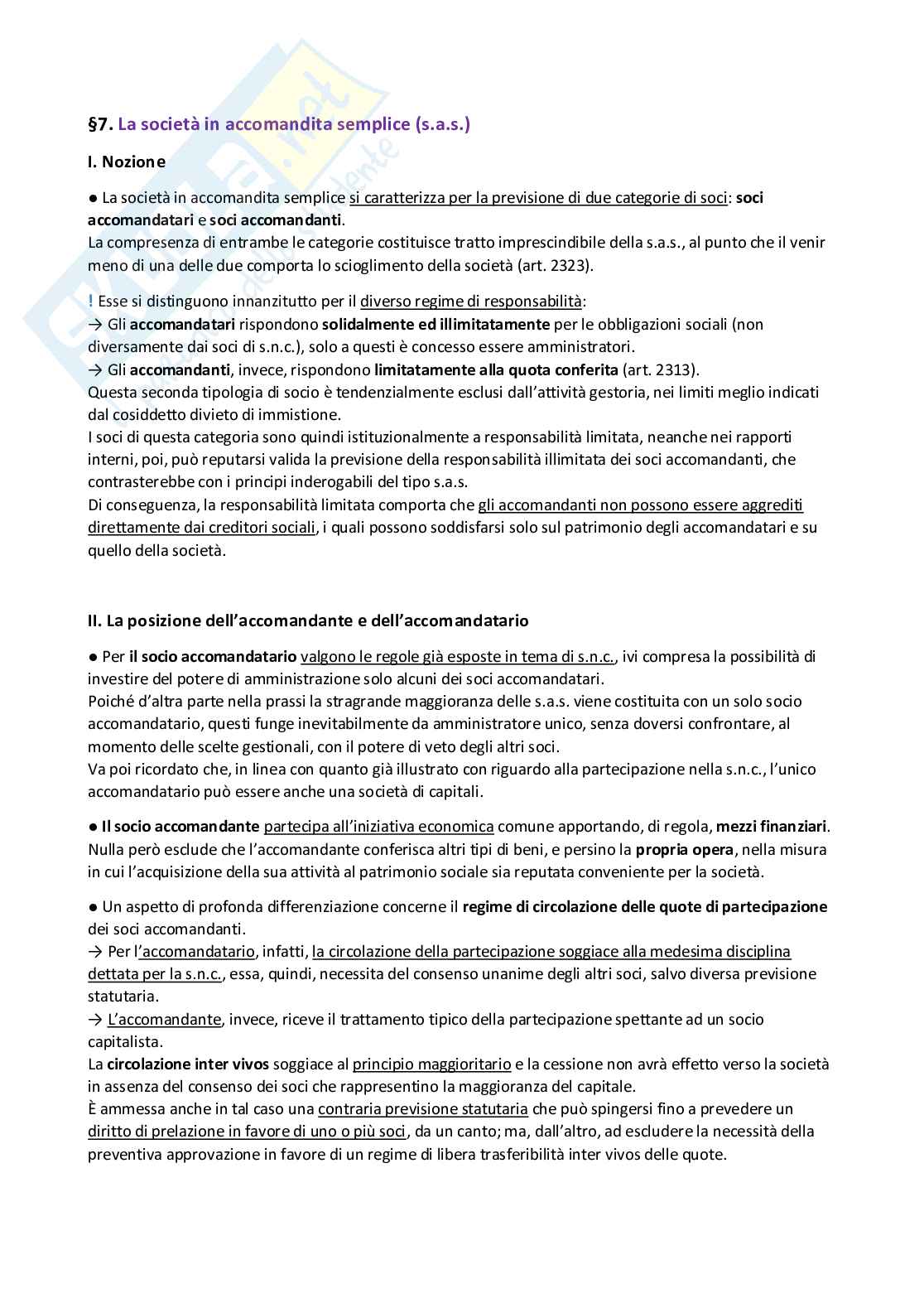Riassunto esame Diritto commerciale - parte ii, Prof. Sciuto Maurizio, libro consigliato Diritto Commerciale - Diritto delle società III, Marco Cian Pag. 16