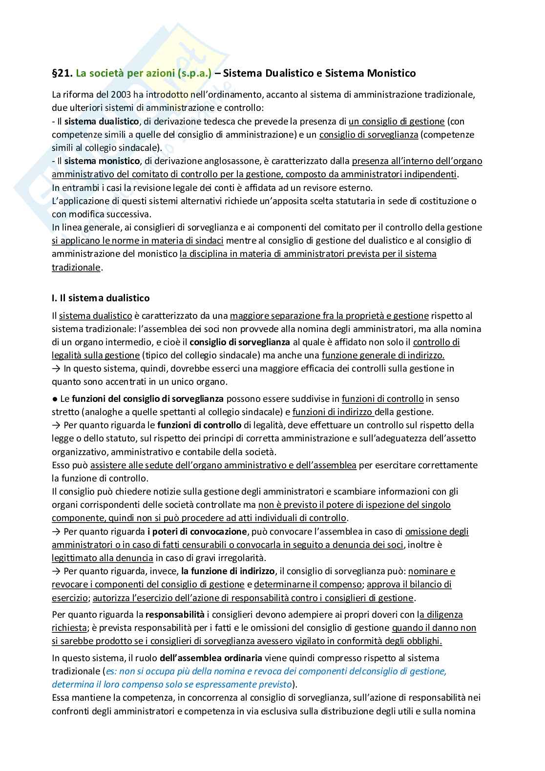 Riassunto esame Diritto commerciale - parte ii, Prof. Sciuto Maurizio, libro consigliato Diritto Commerciale - Diritto delle società III, Marco Cian Pag. 66