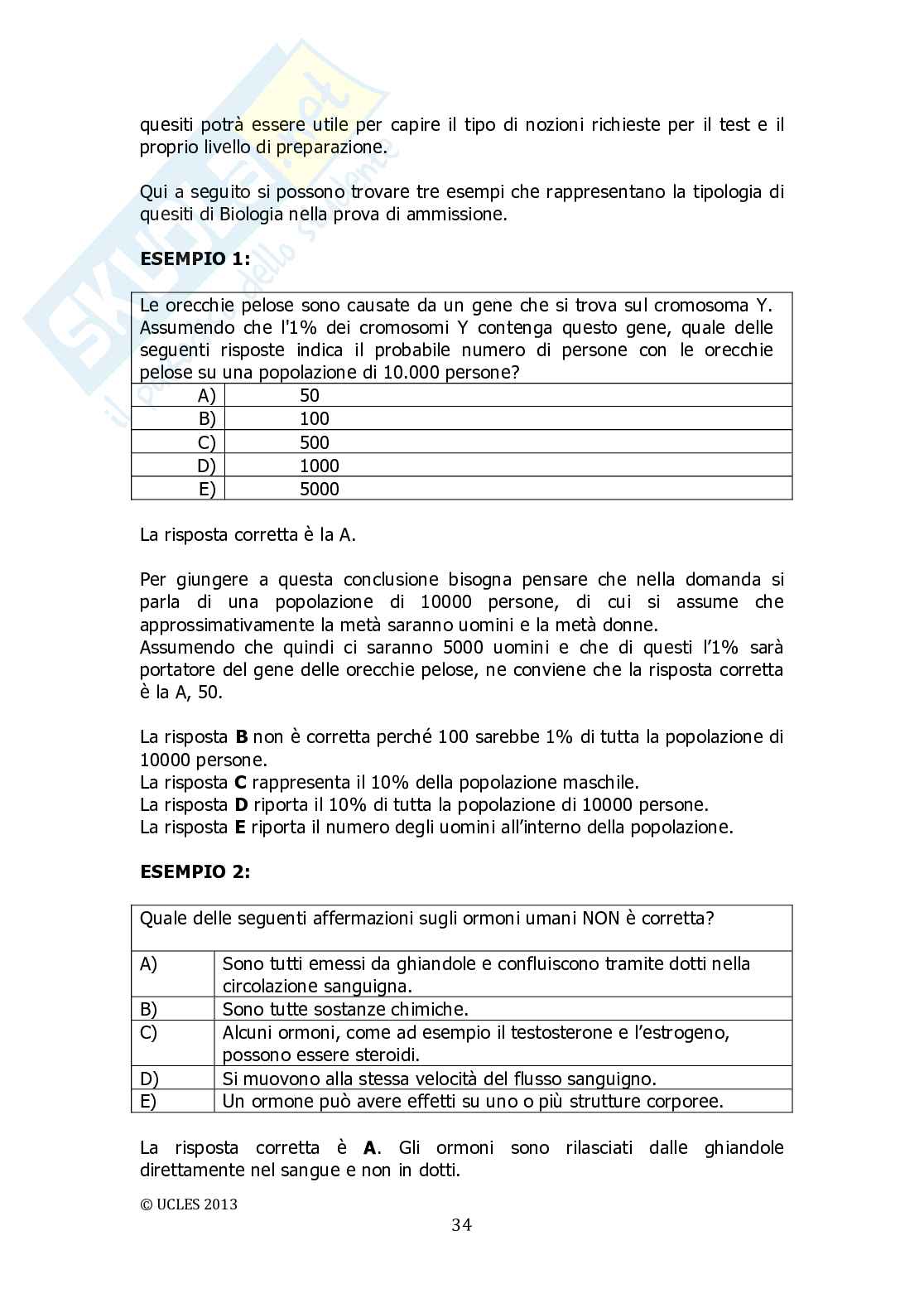 Programma Test Ingresso Medicina Veterinaria 2014 Pag. 36