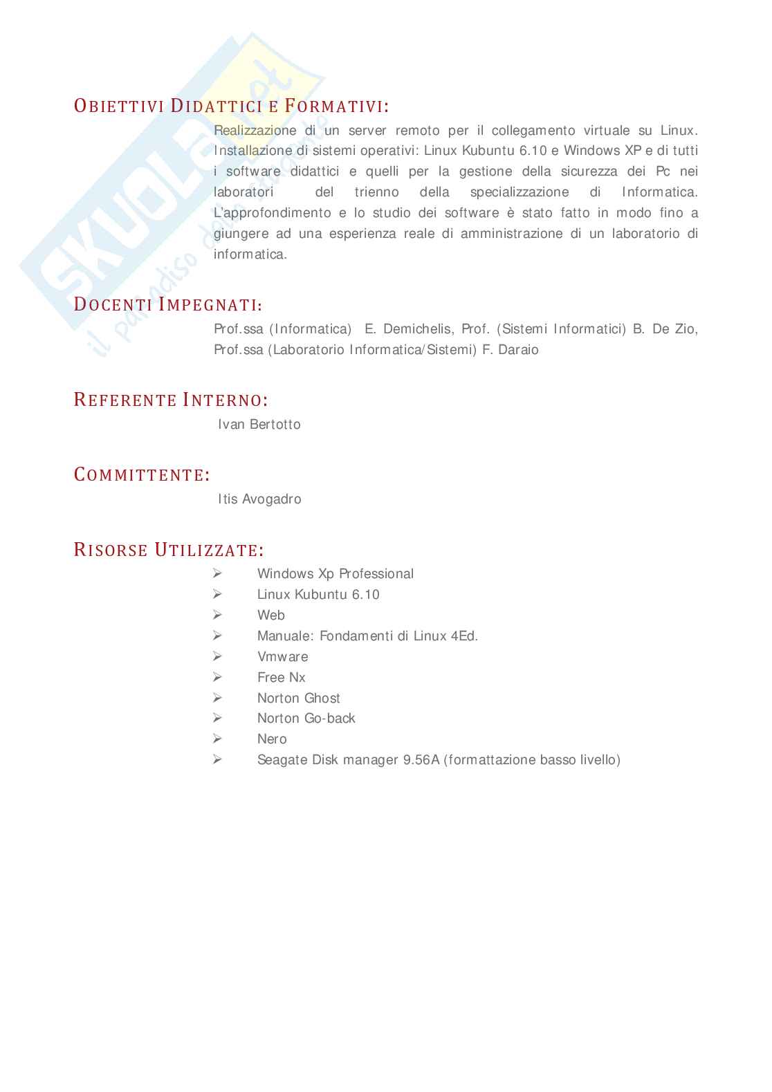 Organizzazione laboratorio di informatica Pag. 2